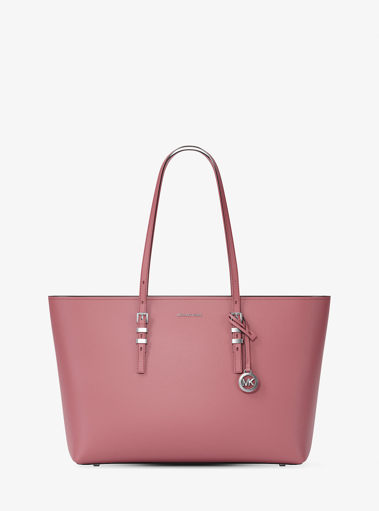 MK Quinn Large Pebbled Leather Tote Bag - Pink