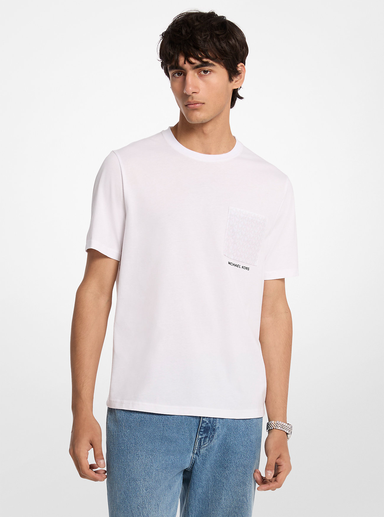 MK Signature Logo Pocket Cotton T-shirt -