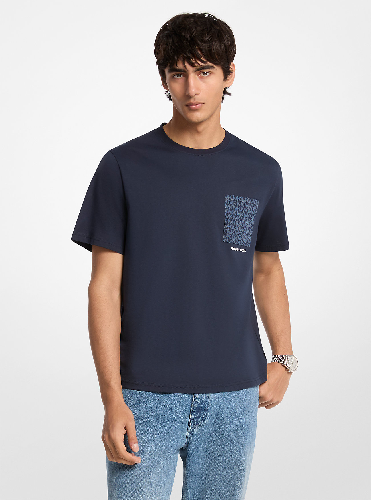 MK Signature Logo Pocket Cotton T-shirt -
