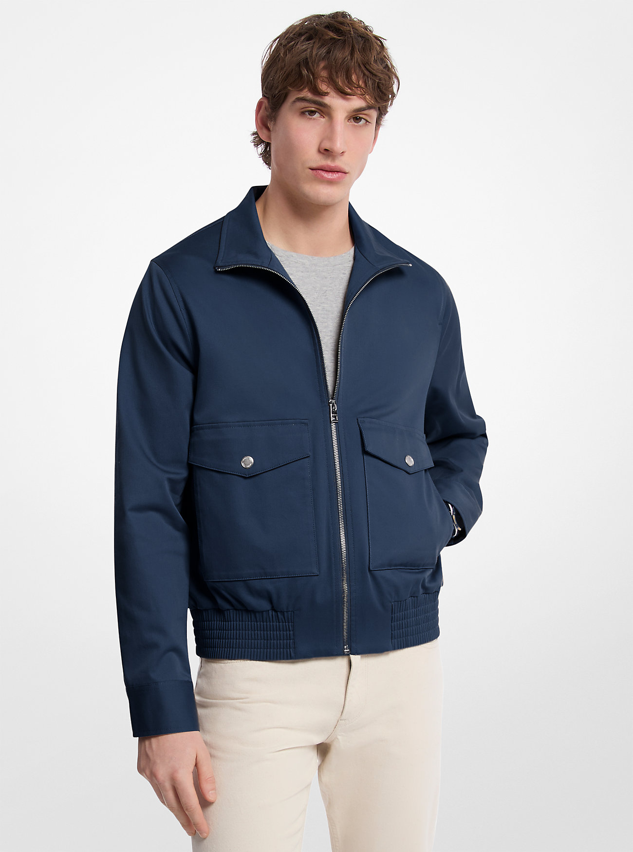 MK Harrington Stretch Cotton Bomber Jacket - by Michael Kors Mens