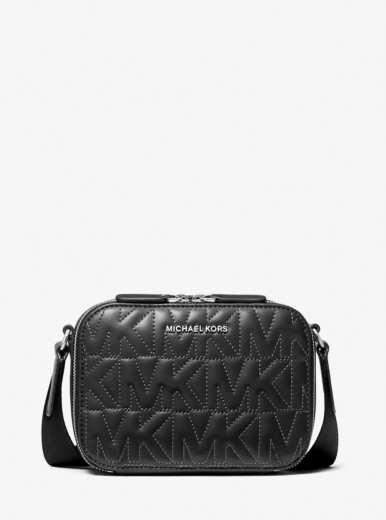 MK Hudson Logo Embossed Crossbody Bag -