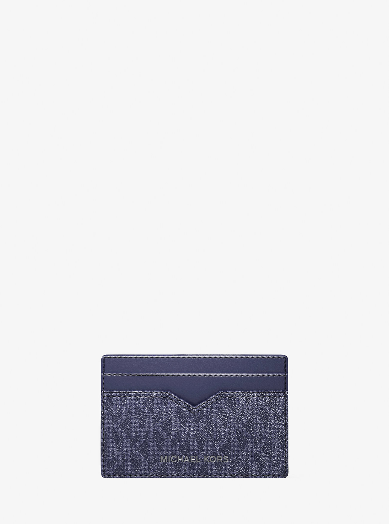 MK Hudson Pebbled Leather and Signature Logo Money Clip Card Case -