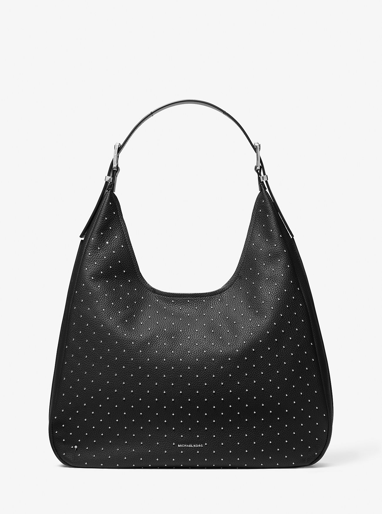 MK Nolita Large Studded Pebbled Leather Hobo Shoulder Bag -