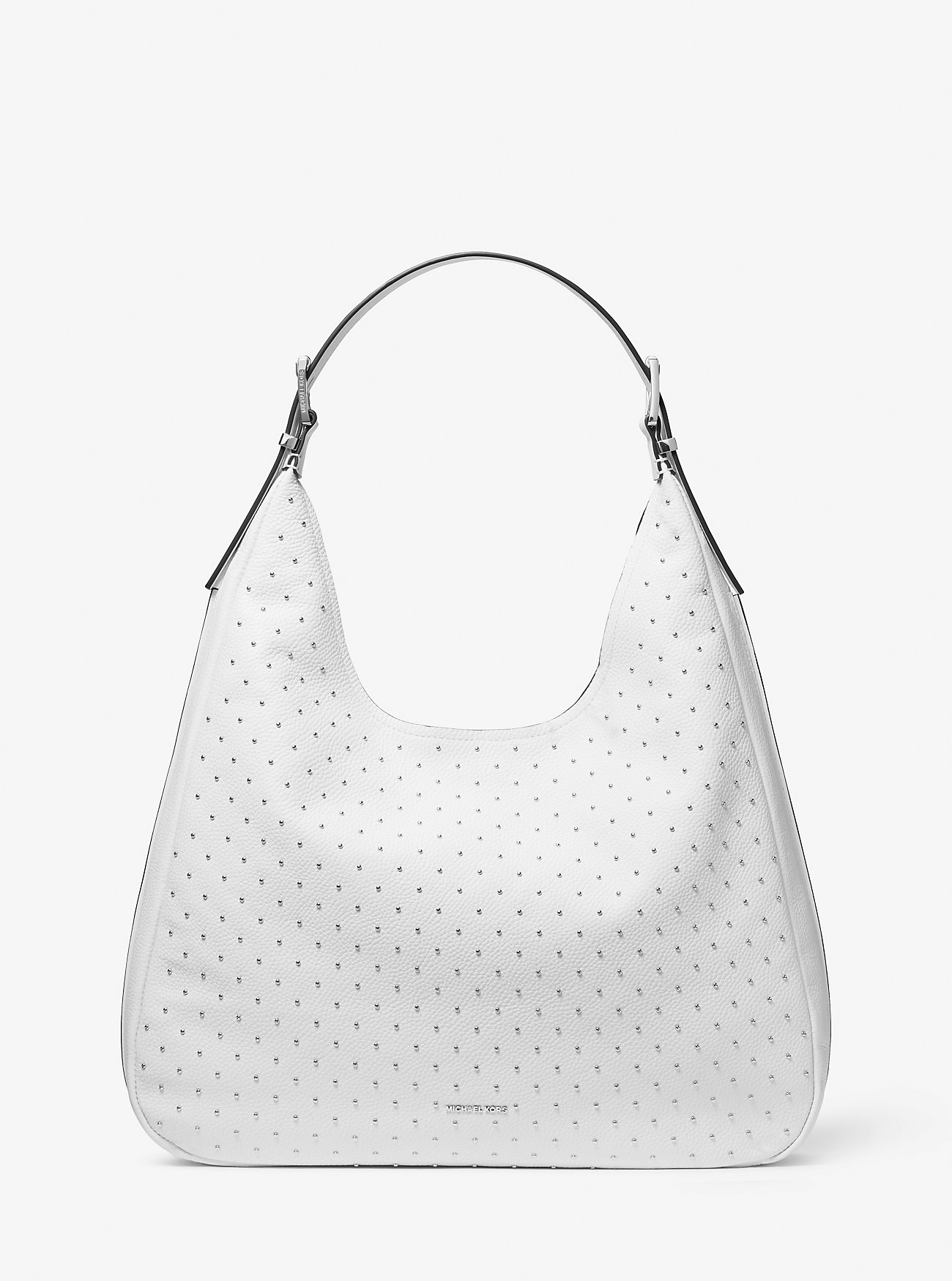 MK Nolita Large Studded Pebbled Leather Hobo Shoulder Bag -