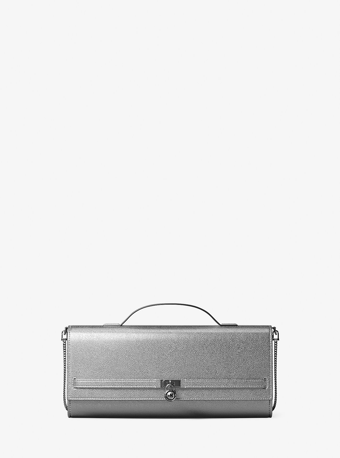 MK Hamilton Moderne Medium Metallic Leather Convertible Clutch -