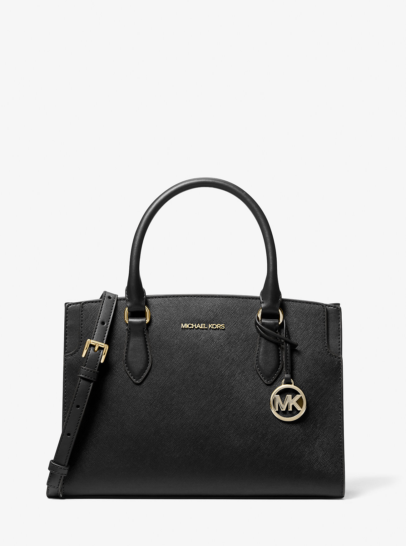 MK Becca Medium Saffiano Leather Satchel -