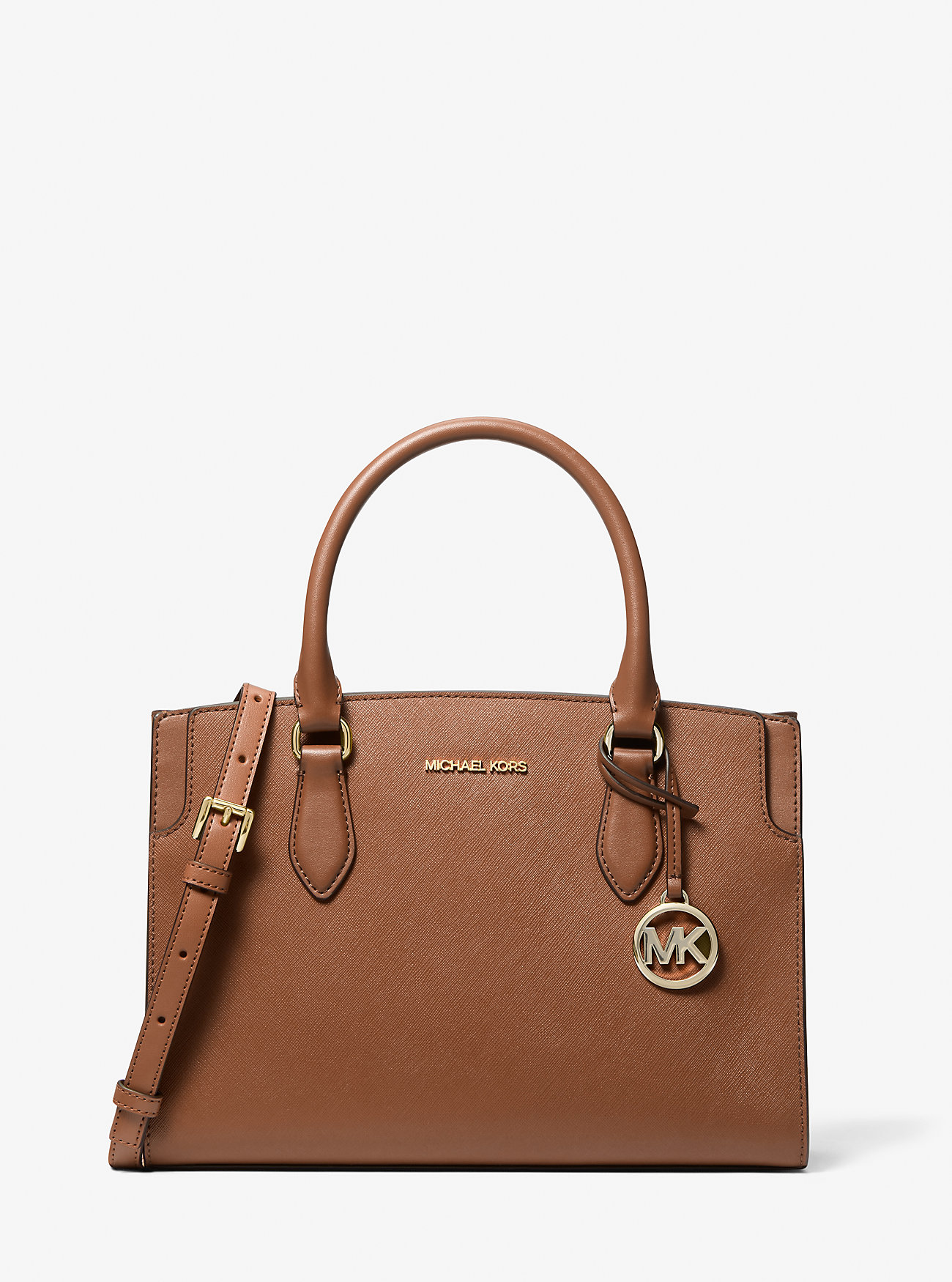 MK Becca Medium Saffiano Leather Satchel -