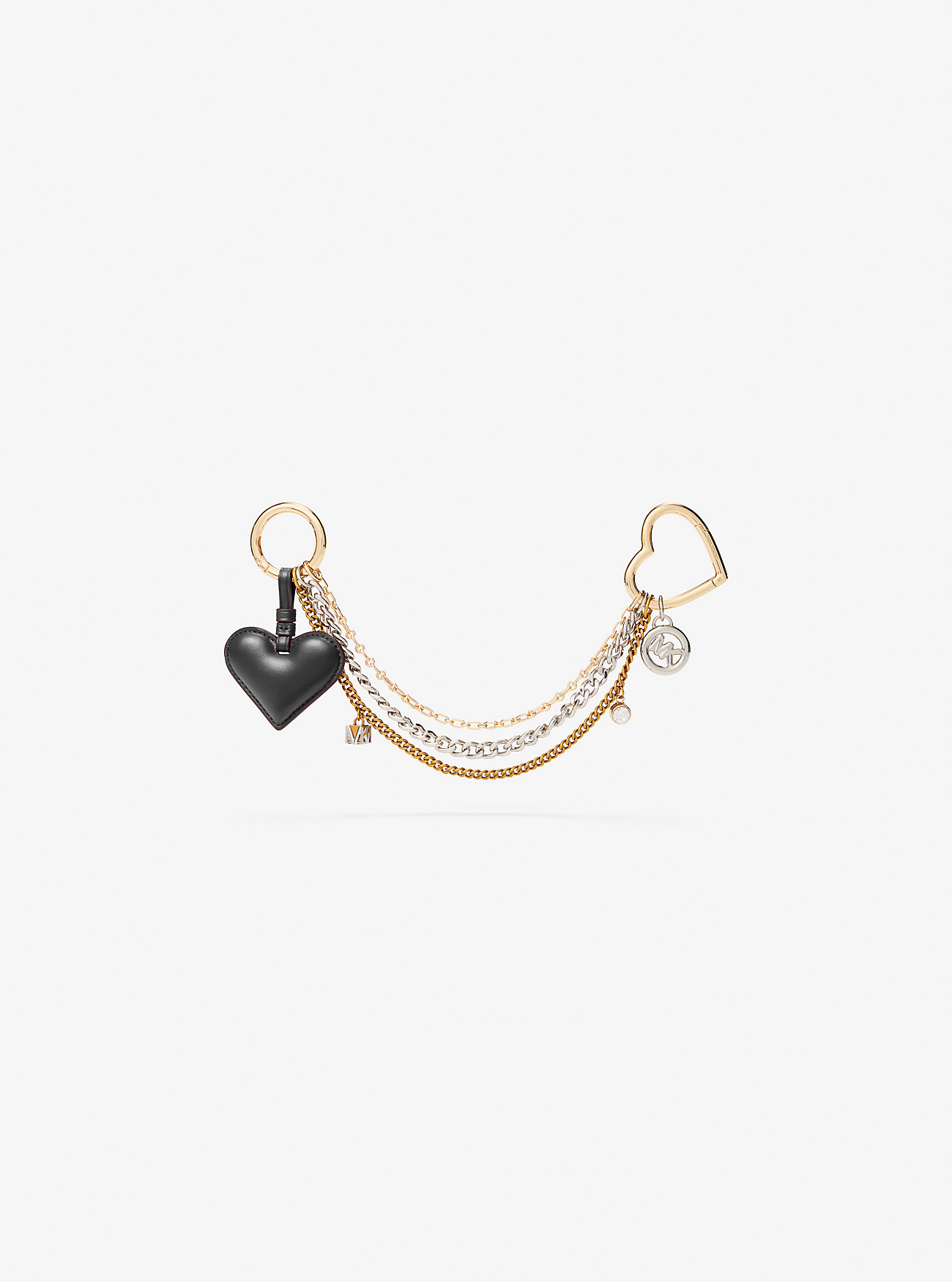 MK Heart Chain Bag Charm -