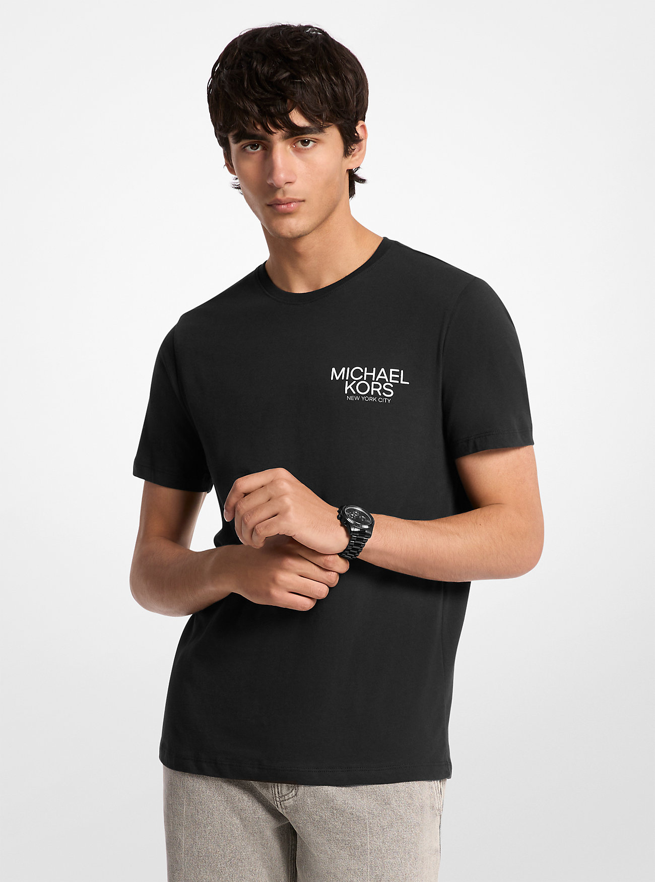 MK Printed Cotton T-Shirt -
