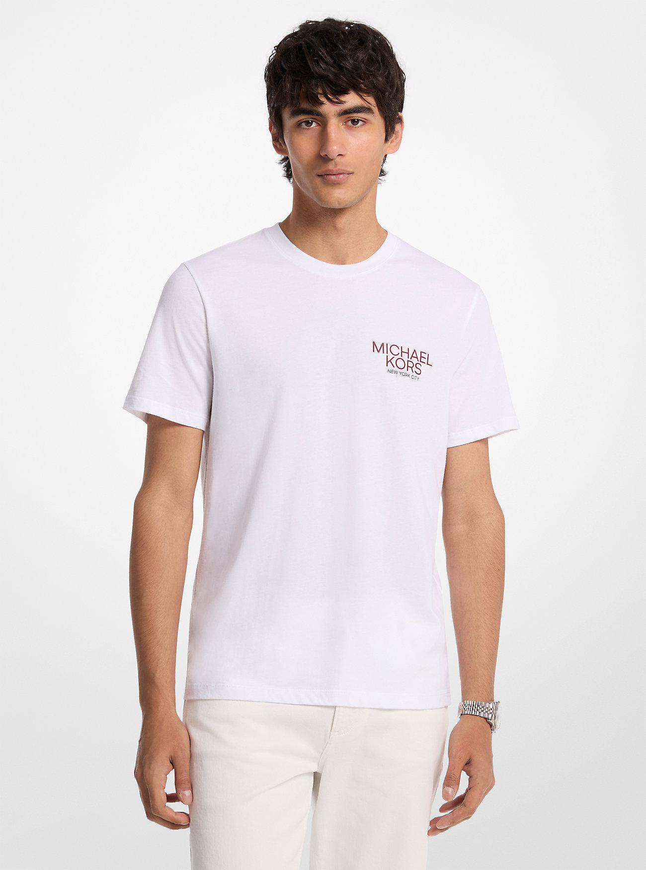 MK Printed Cotton T-Shirt -