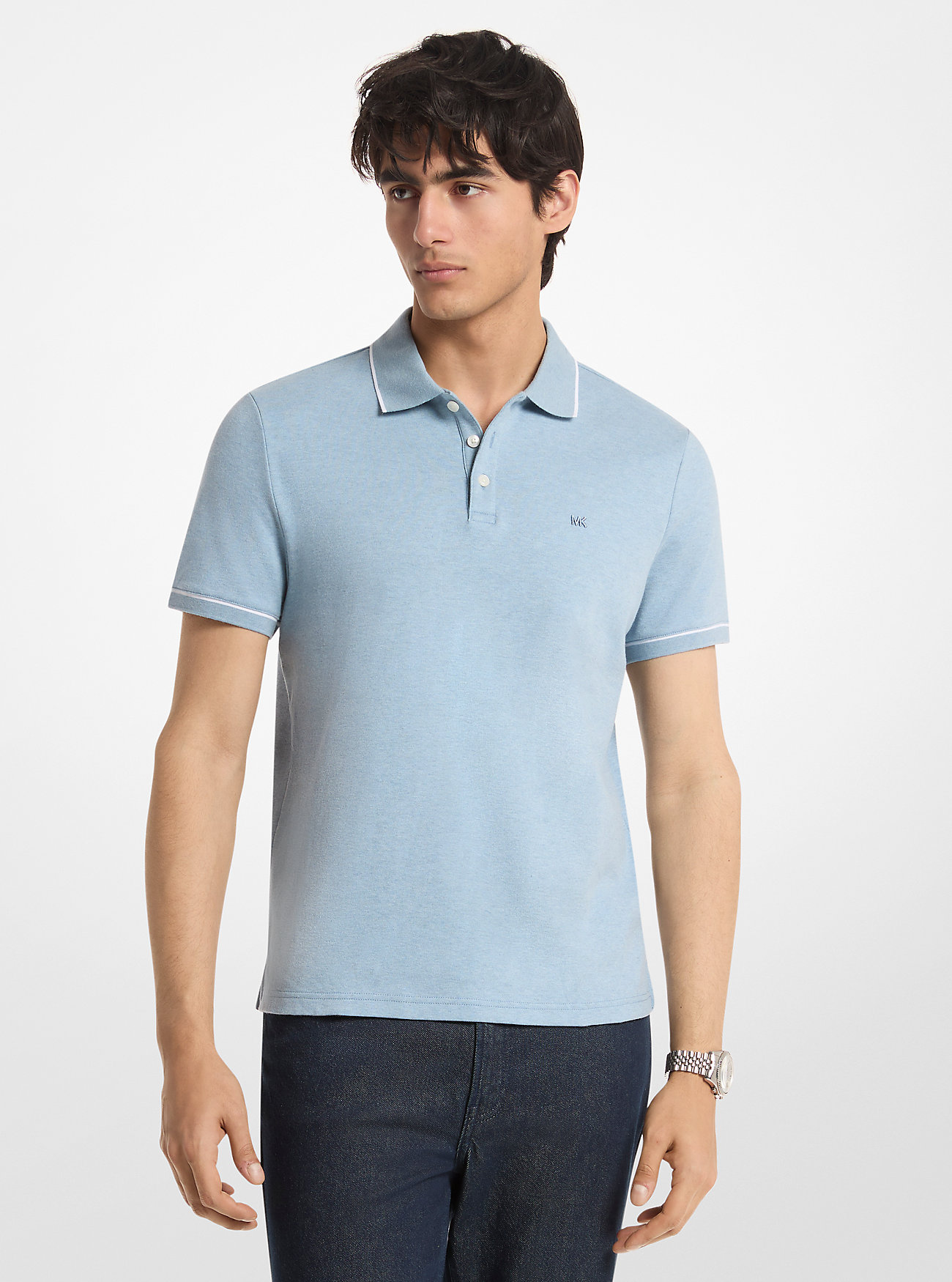 MK Cotton Polo Shirt - Grey