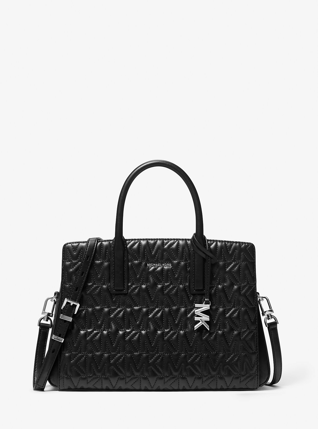 MK Laila Medium Logo Embossed Satchel - by MICHAEL Michael Kors