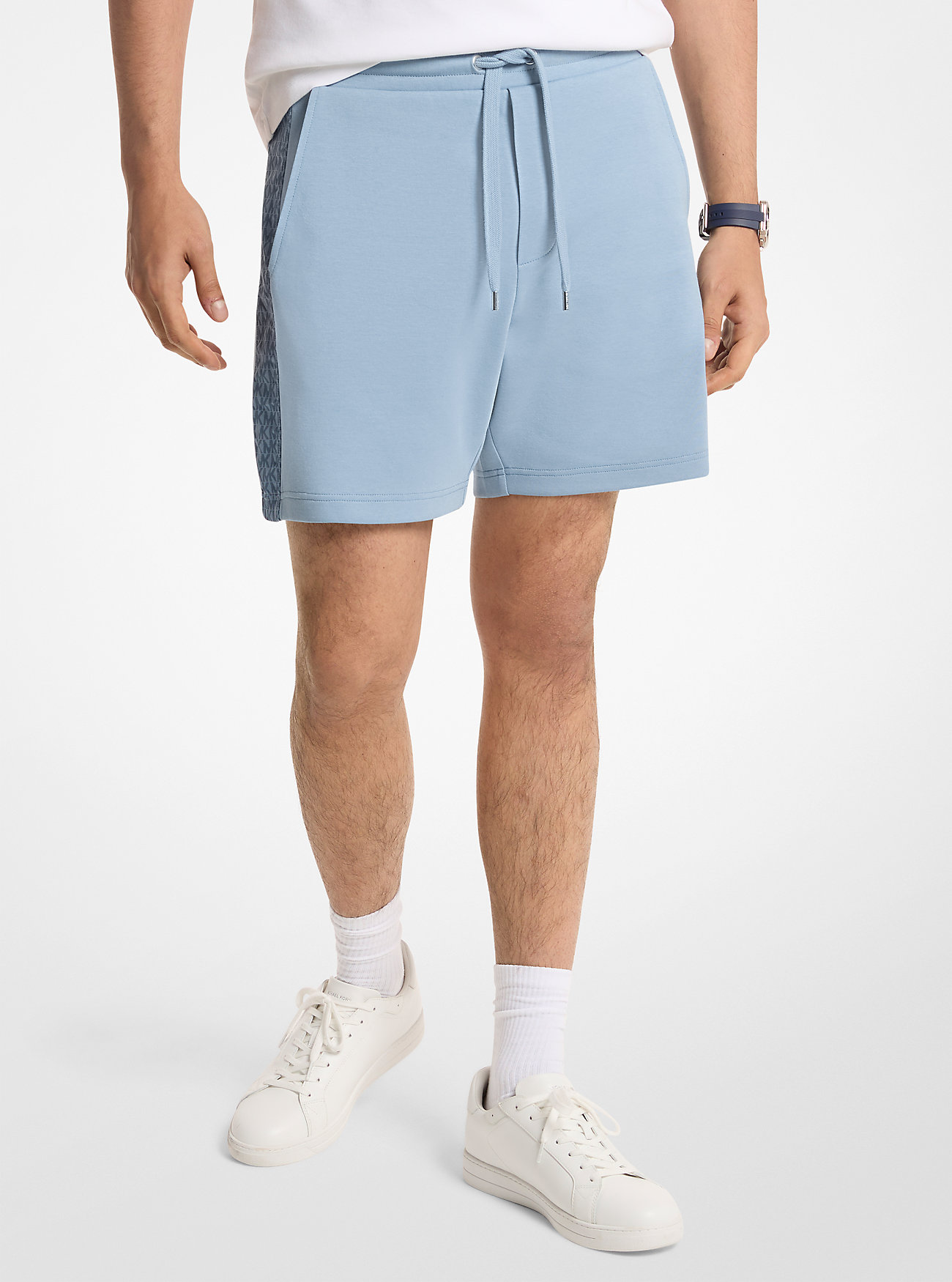 MK Logo Tape Cotton Blend Shorts -
