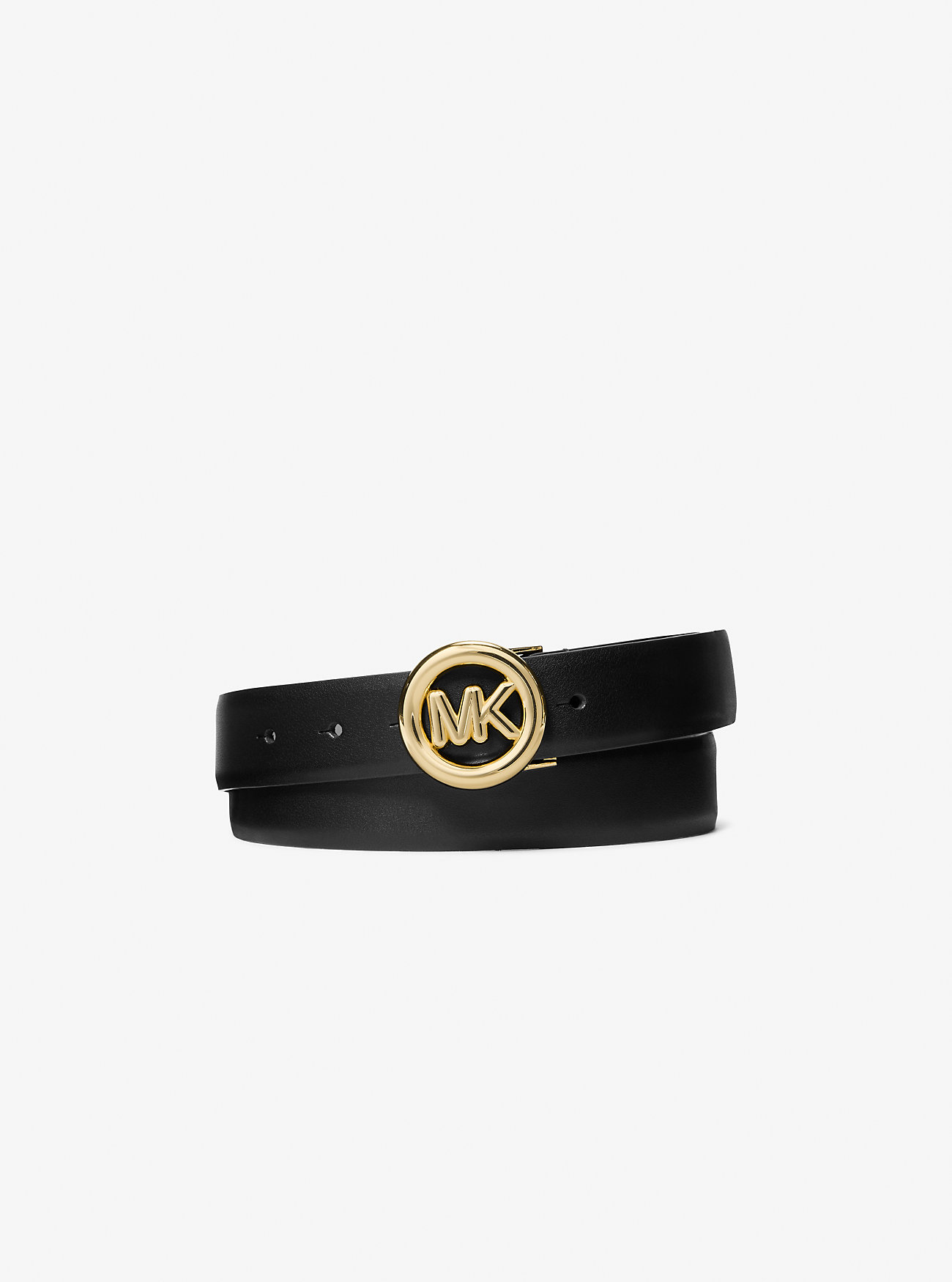 MK Logo Leather Belt -