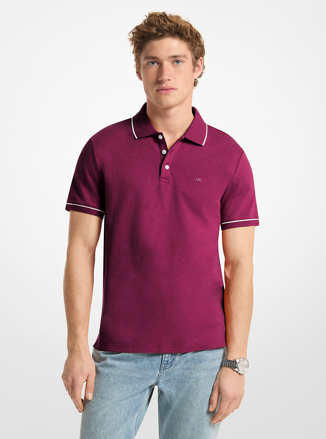 MK Cotton Polo Shirt - Red