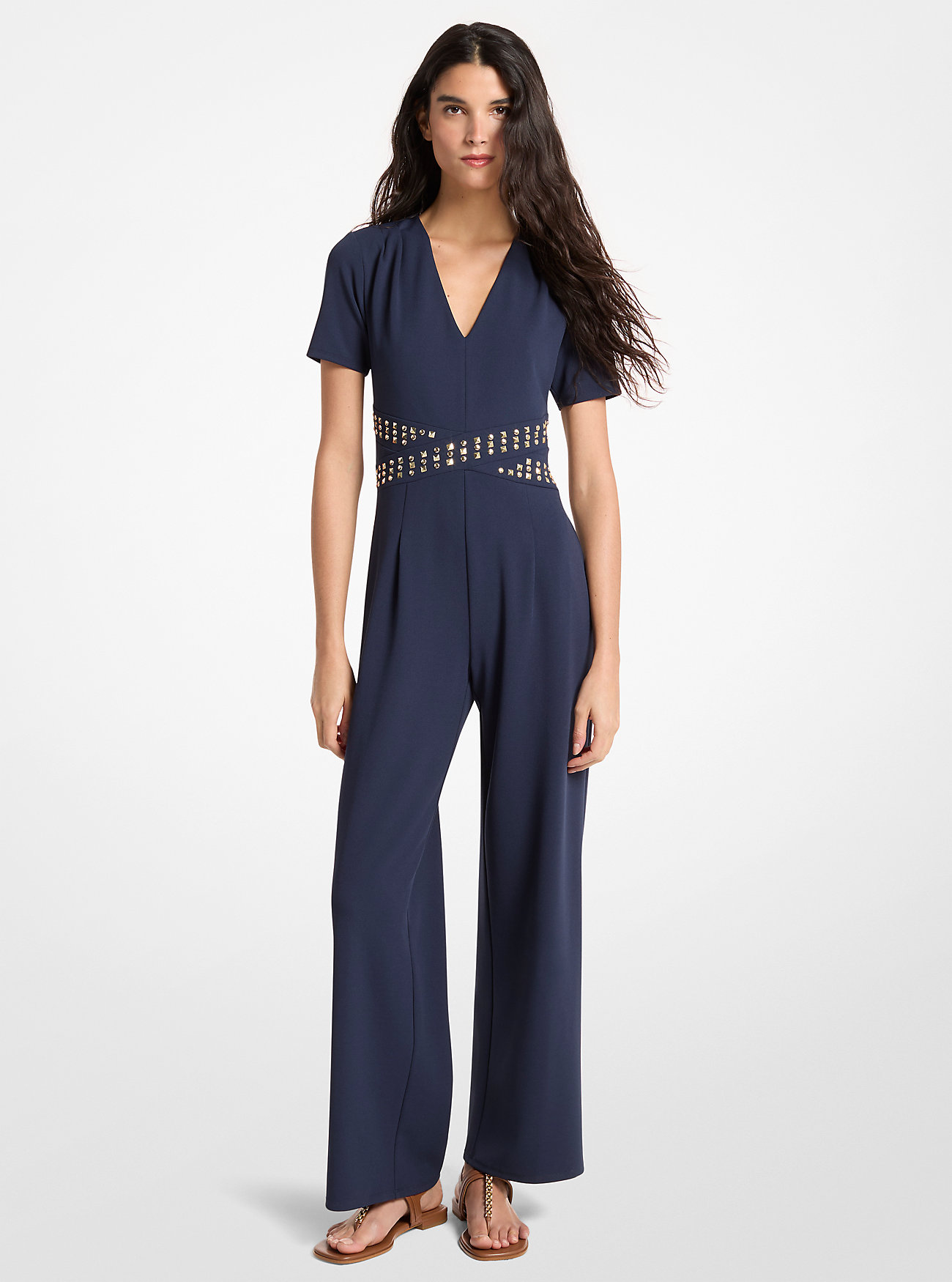 MK Studded Scuba Crepe Jumpsuit -