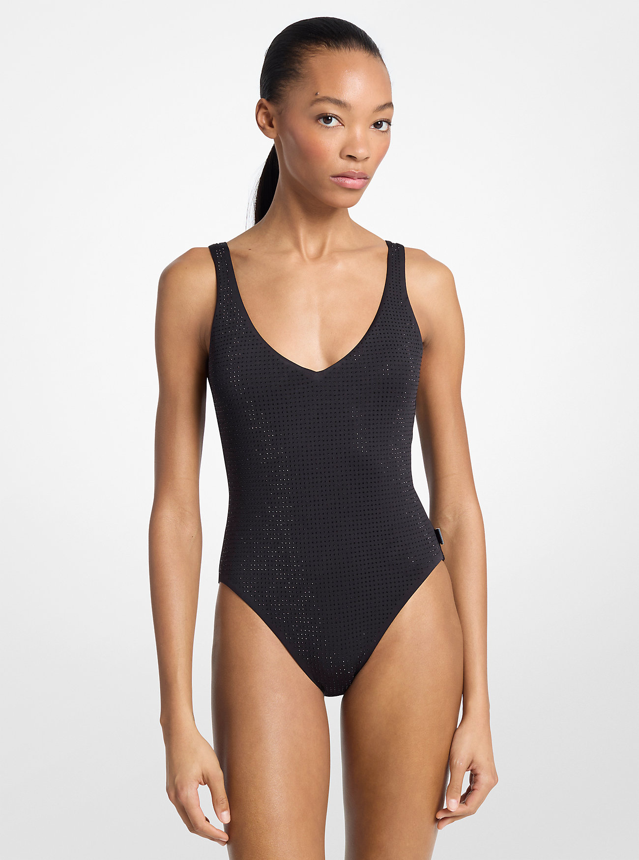 MK Rhinestone-Embellished Swimsuit -