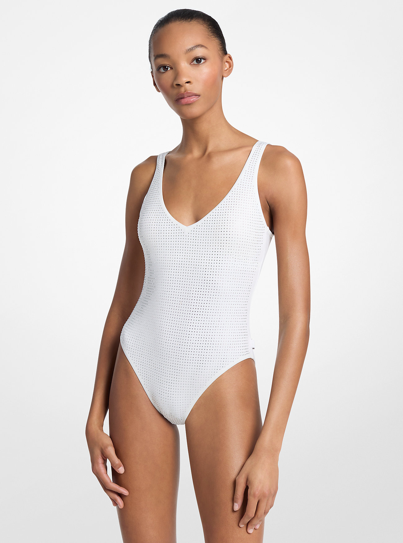 MK Rhinestone-Embellished Swimsuit -