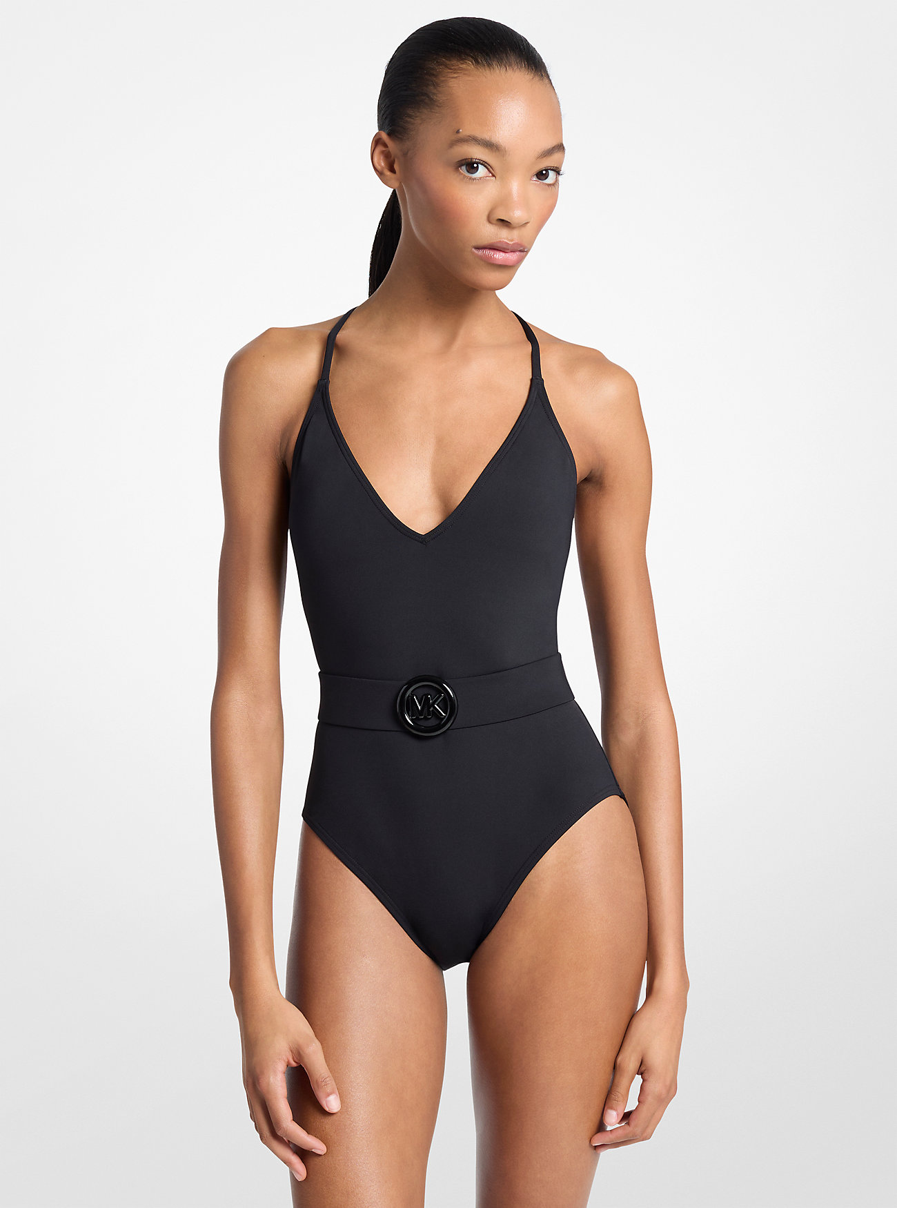 MK Crossback Belted Swimsuit -