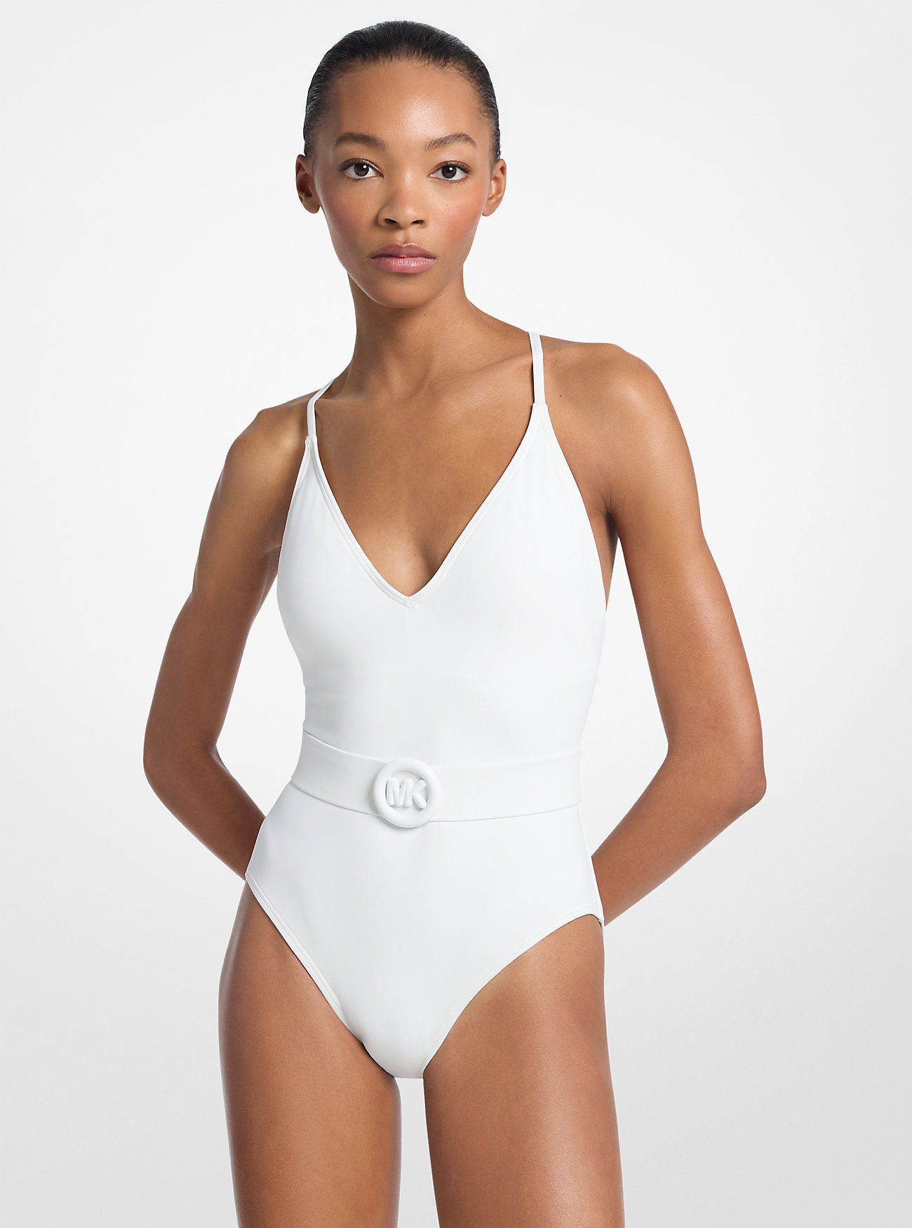 MK Crossback Belted Swimsuit -