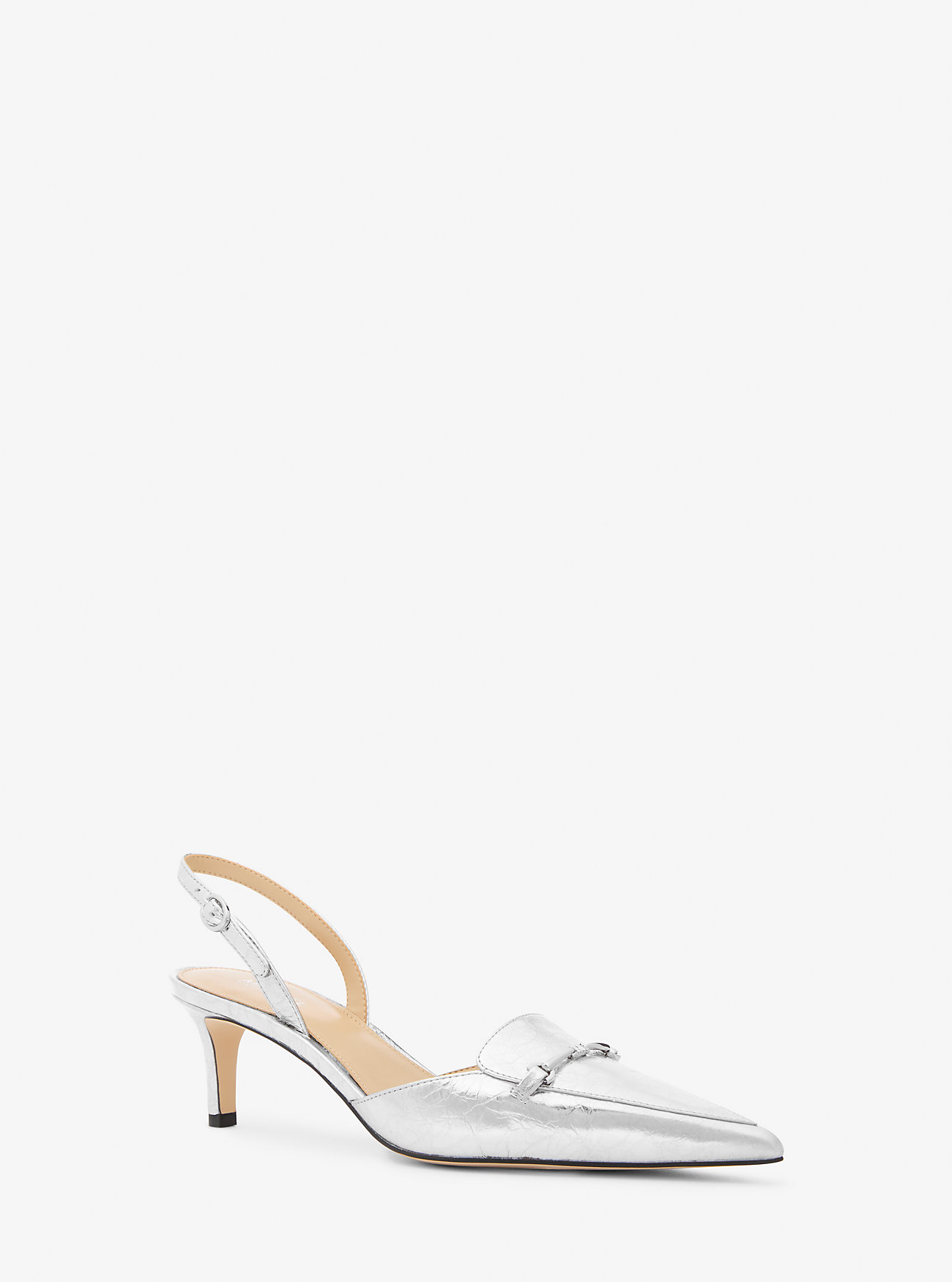MK Lena Crackled Metallic Leather Slingback Pump -