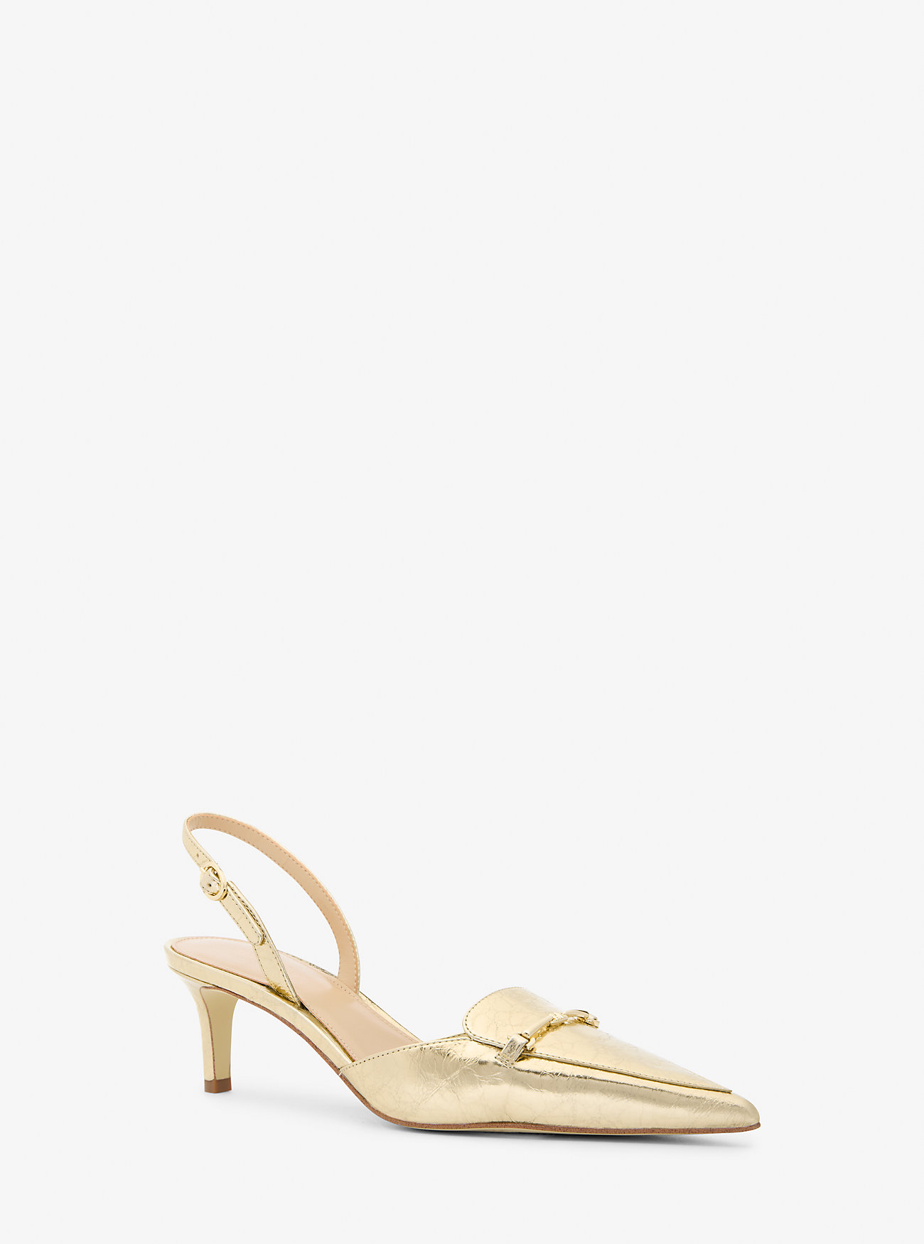 MK Lena Crackled Metallic Leather Slingback Pump -