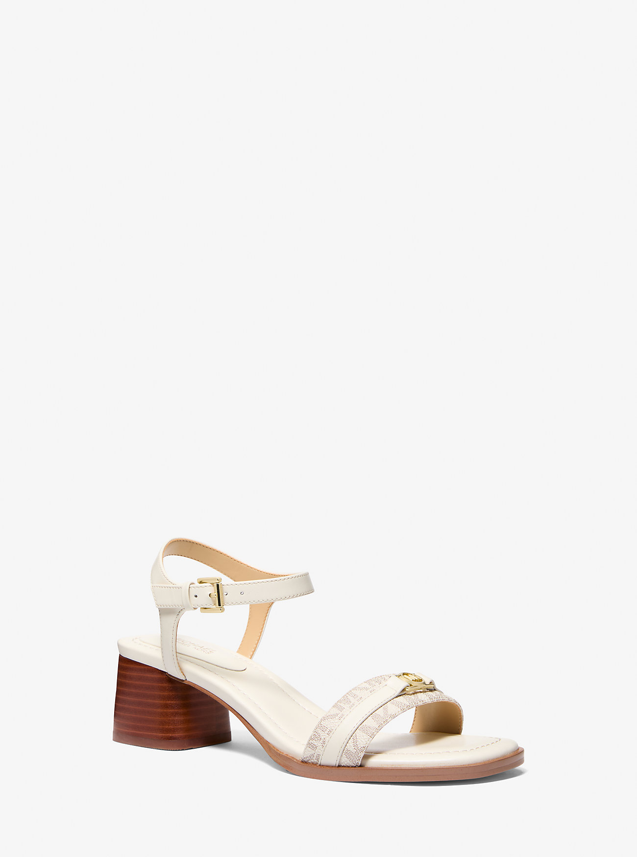 MK Mandy Signature Logo and Leather Sandal -