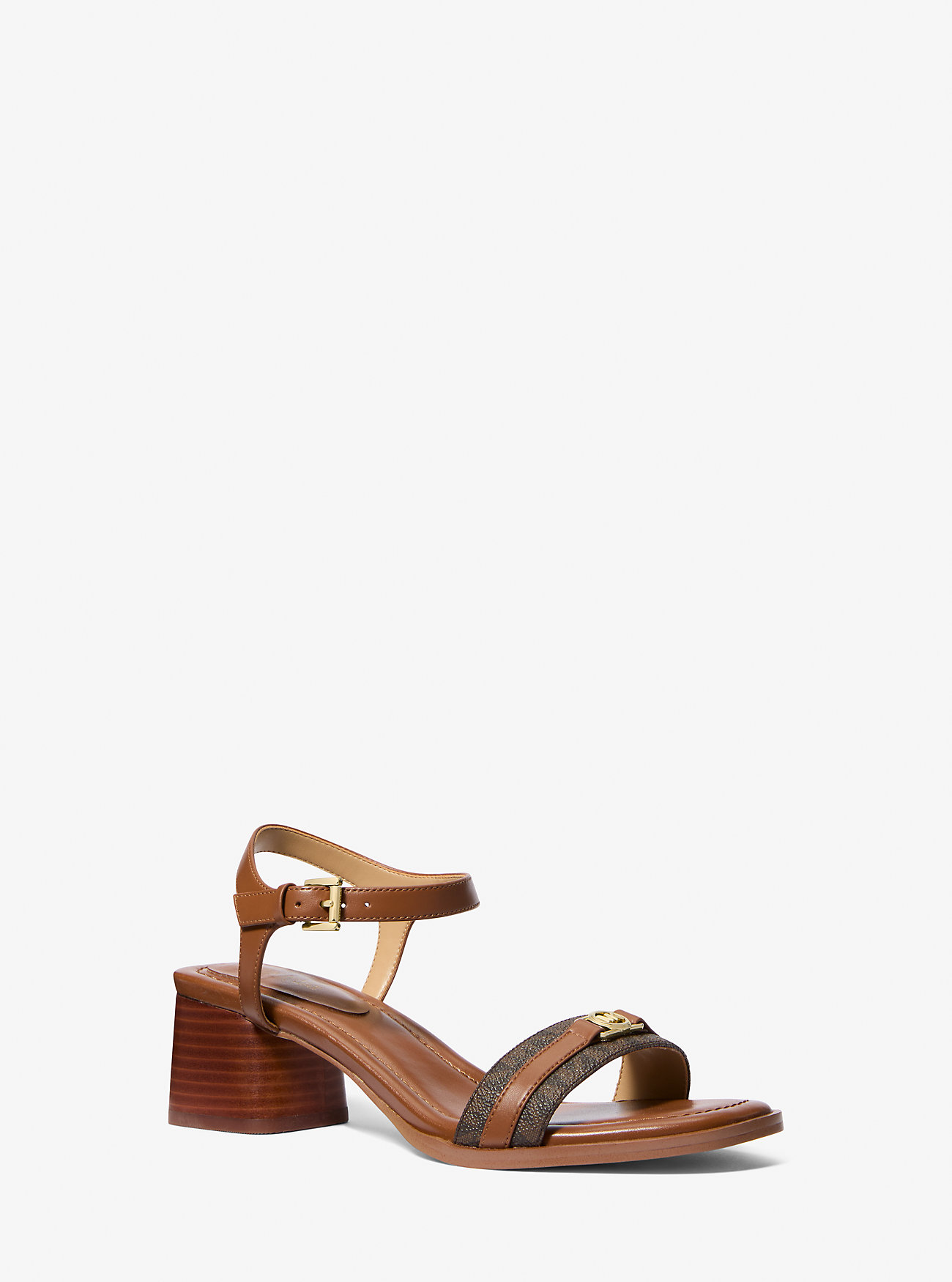 MK Mandy Signature Logo and Leather Sandal -
