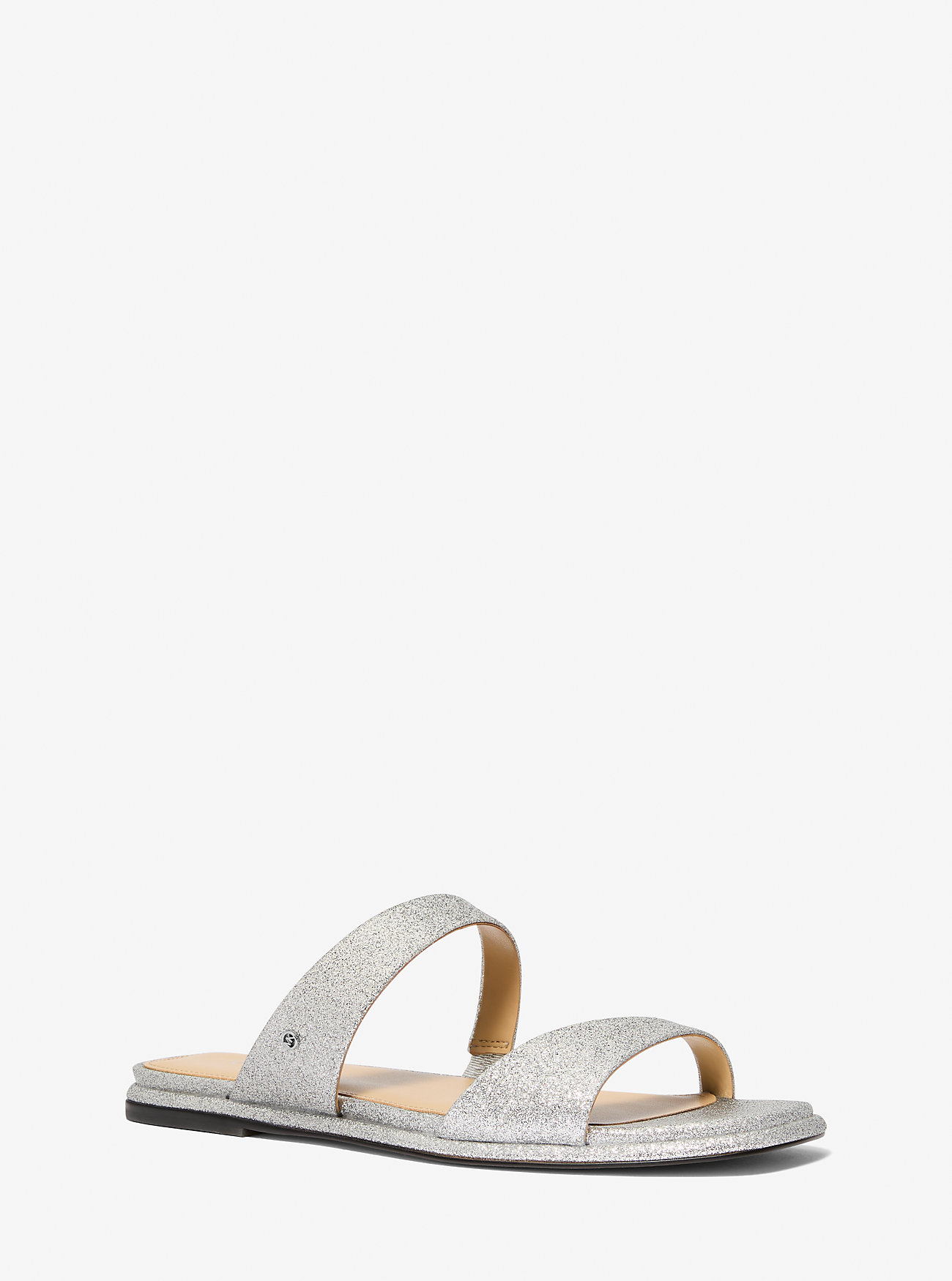 MK Jaida Glitter Embellished Leather Sandal -