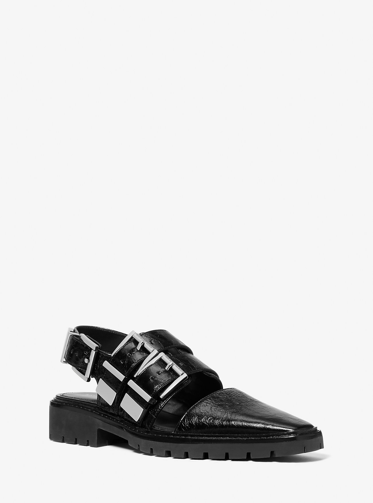 MK Darrington Crackled Patent Leather Slingback Loafer -