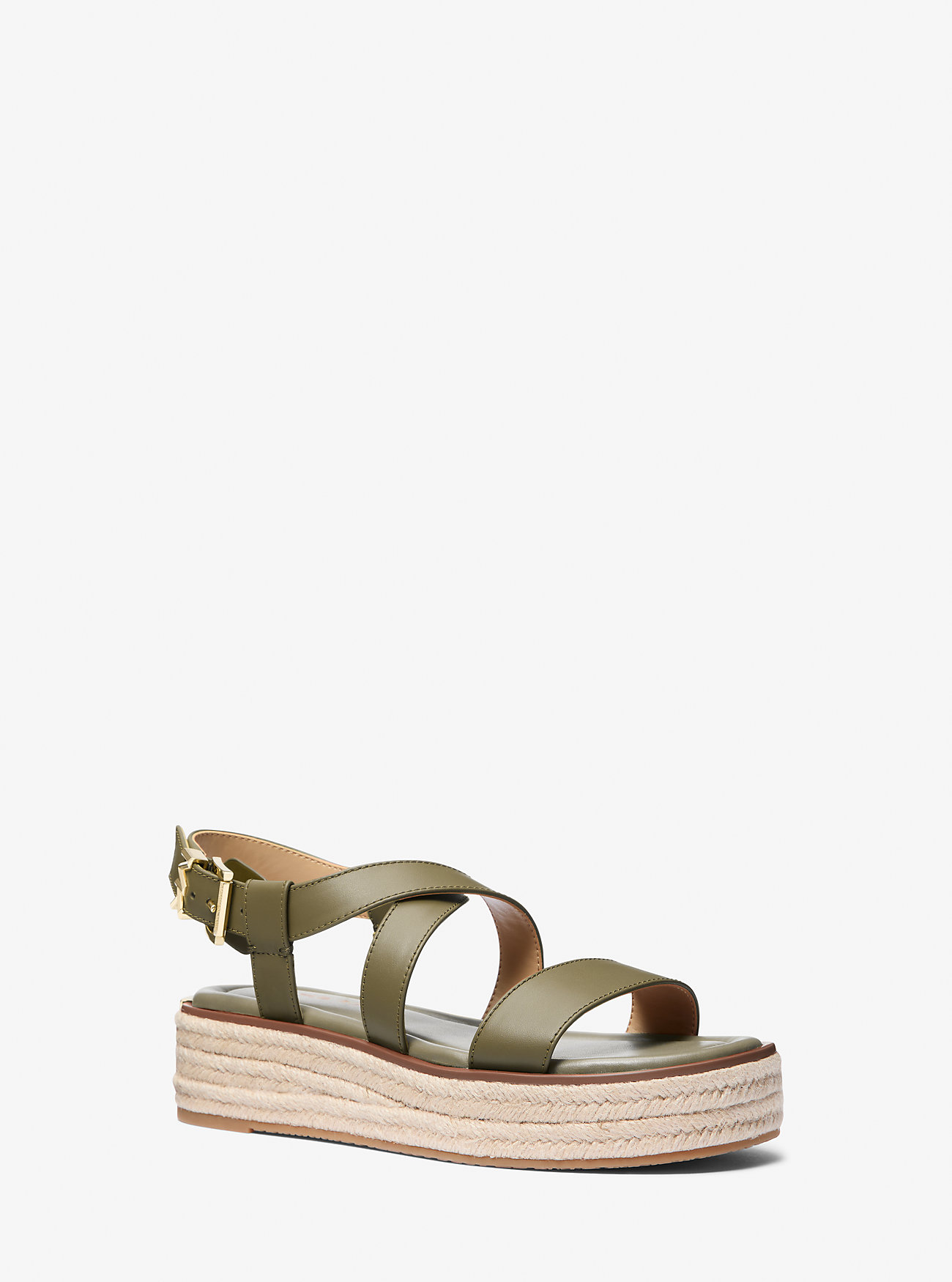 MK Lynn Leather Platform Espadrille Sandal -