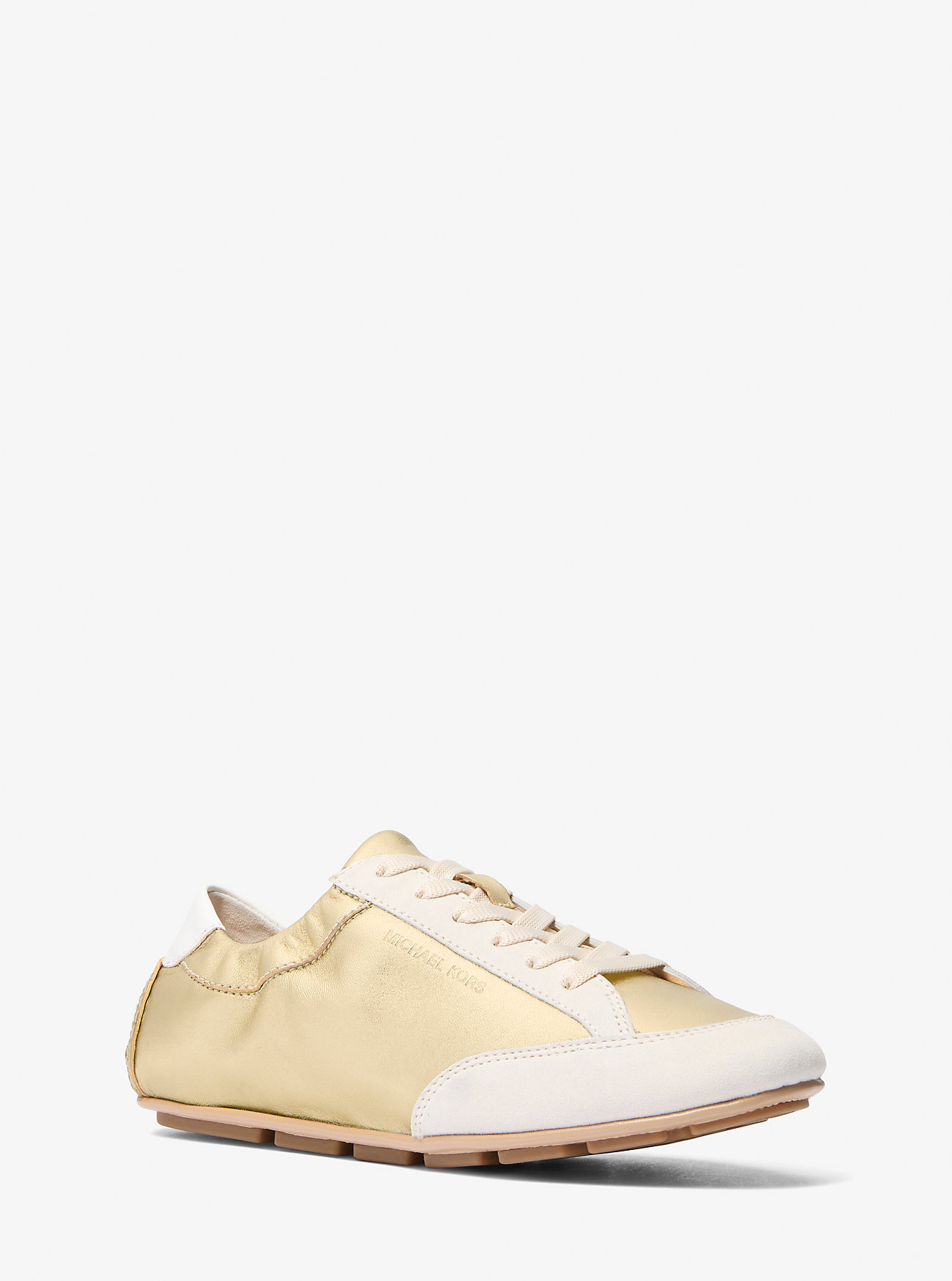 MK Susie Metallic Leather and Suede Trainer -
