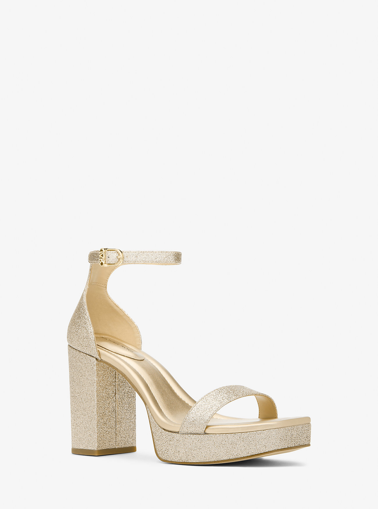MK Merriam Glitter Embellished Leather Platform Sandal -