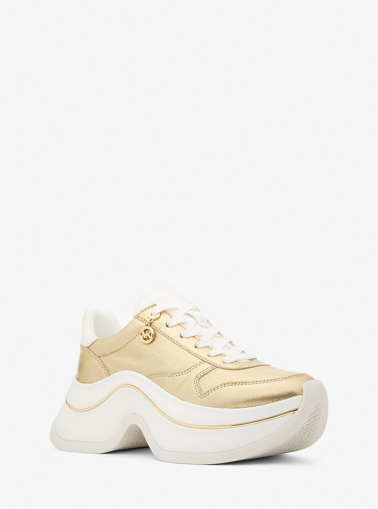 MK Arla Metallic Leather Trainer -