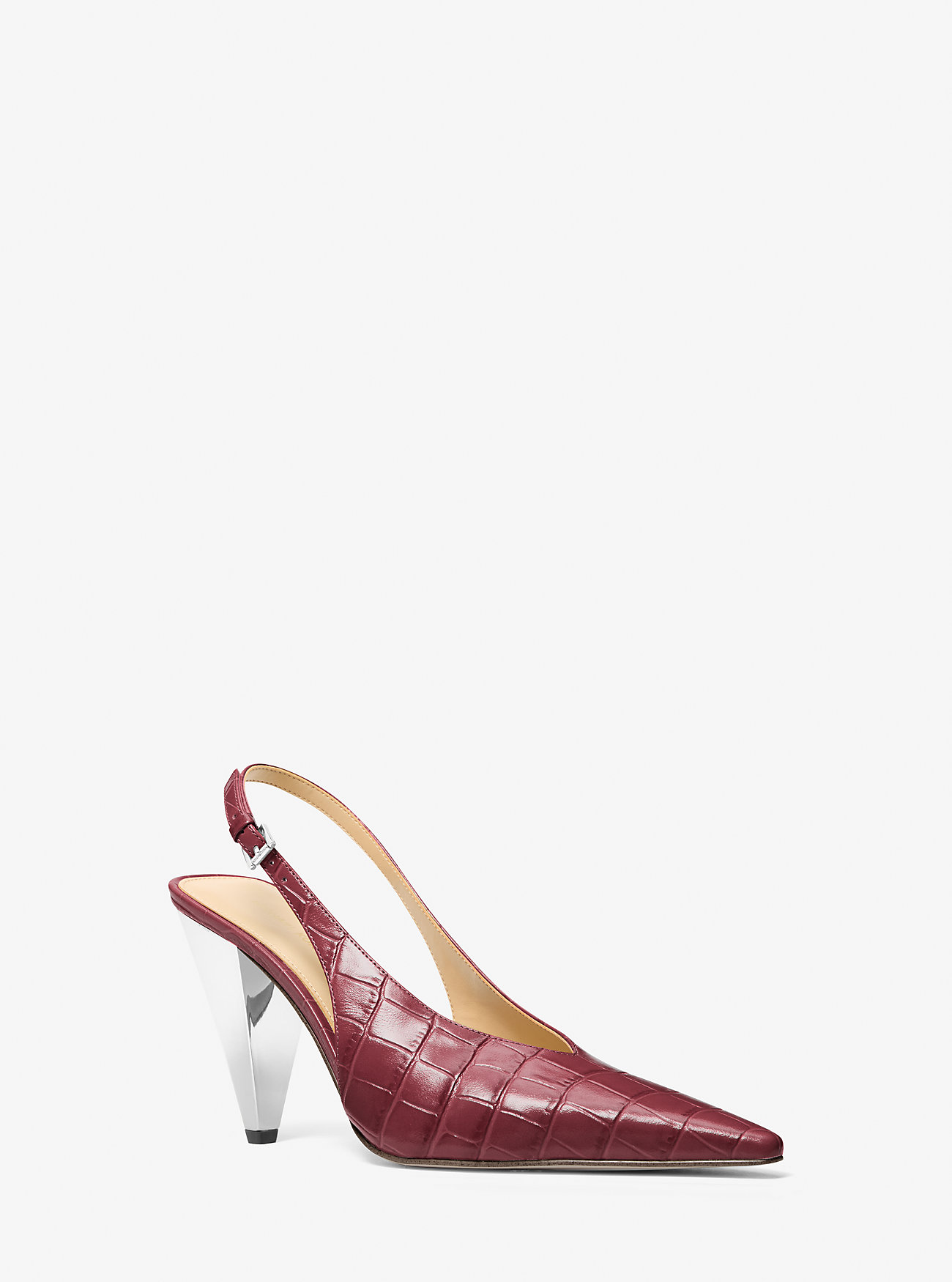 MK Electra Crocodile Embossed Leather Slingback Pump -