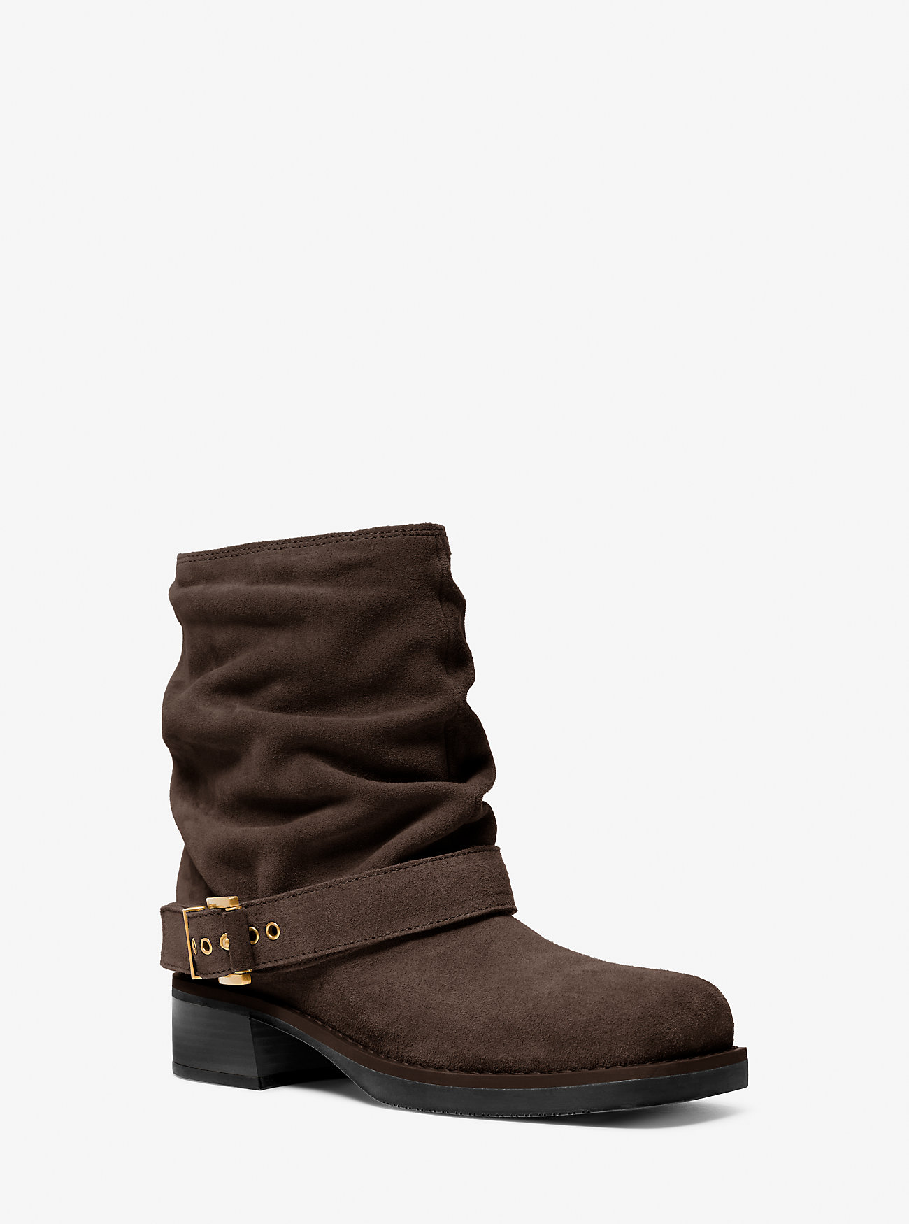 MK Colby Leather and Signature Logo Ankle Boot -