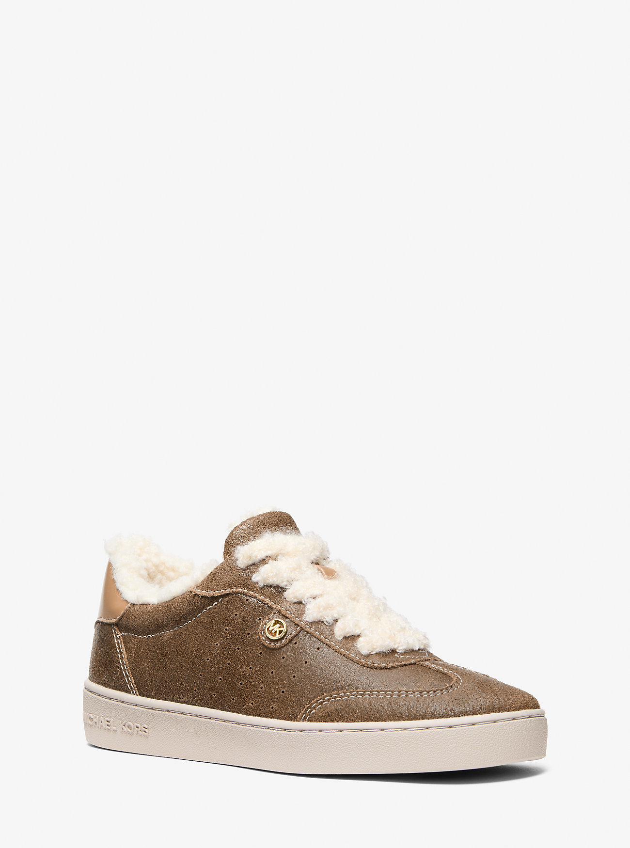 MK Scotty Distressed Leather and Sherpa Trainers -