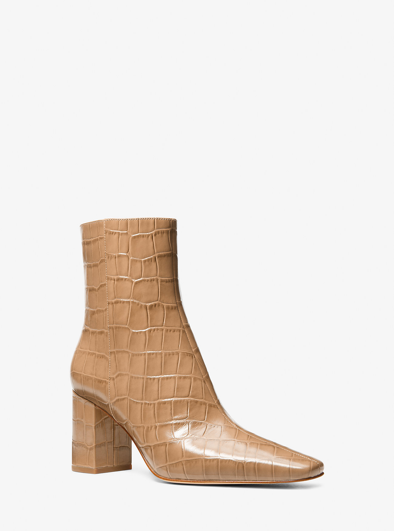 MK Elise Crocodile Embossed Leather Boot -