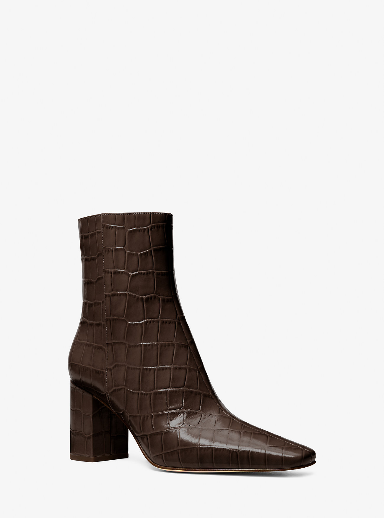 MK Elise Crocodile Embossed Leather Boot -