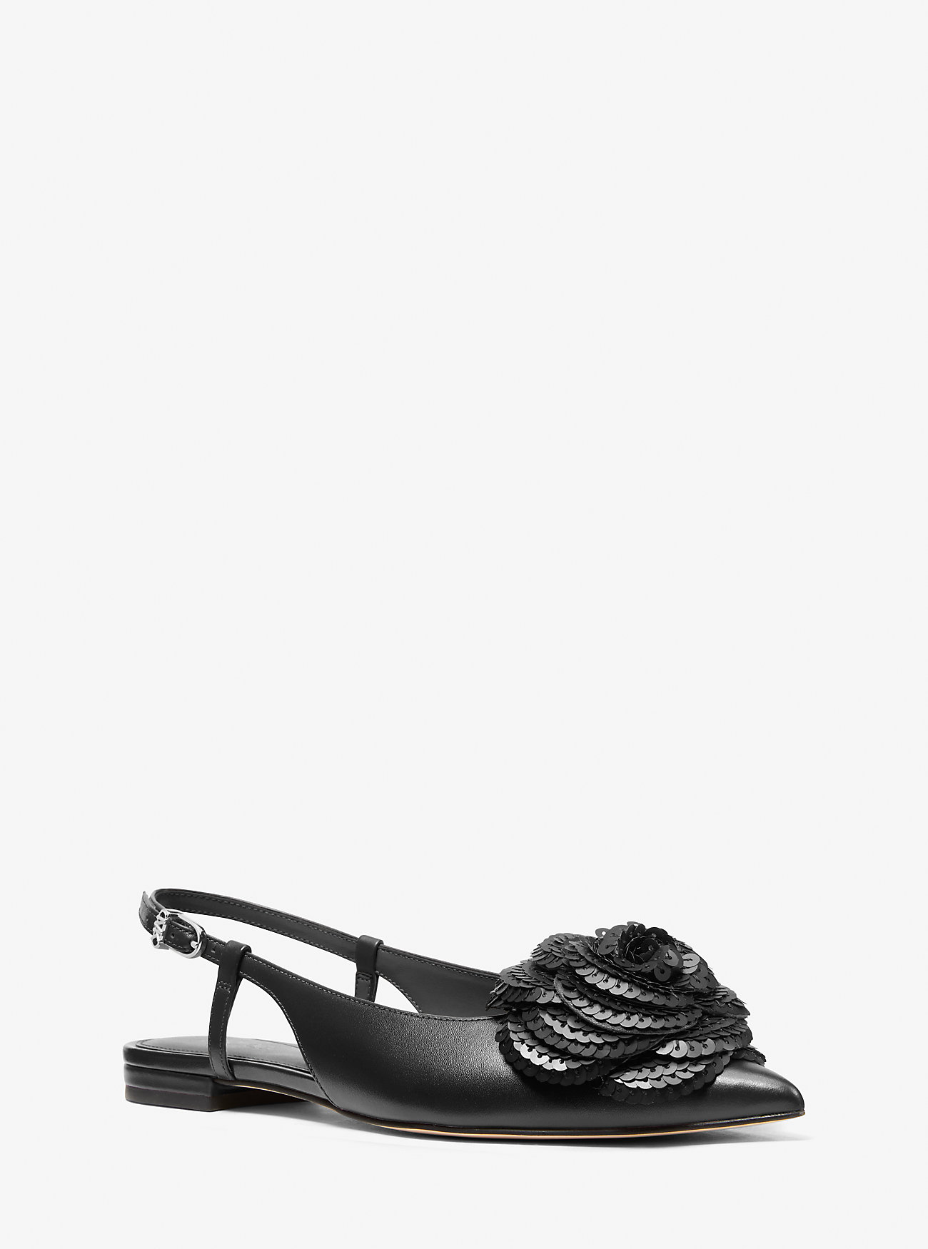 MK Elodie Embellished Leather Slingback Flat -