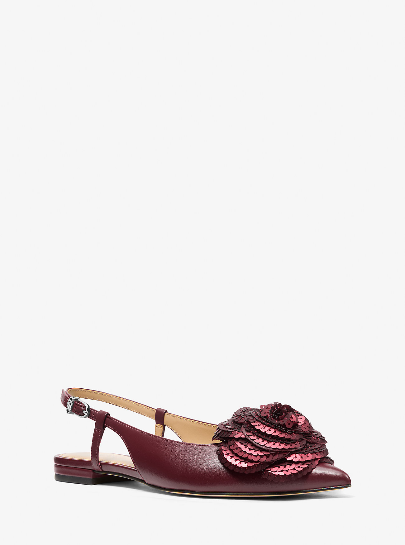 MK Elodie Embellished Leather Slingback Flat -