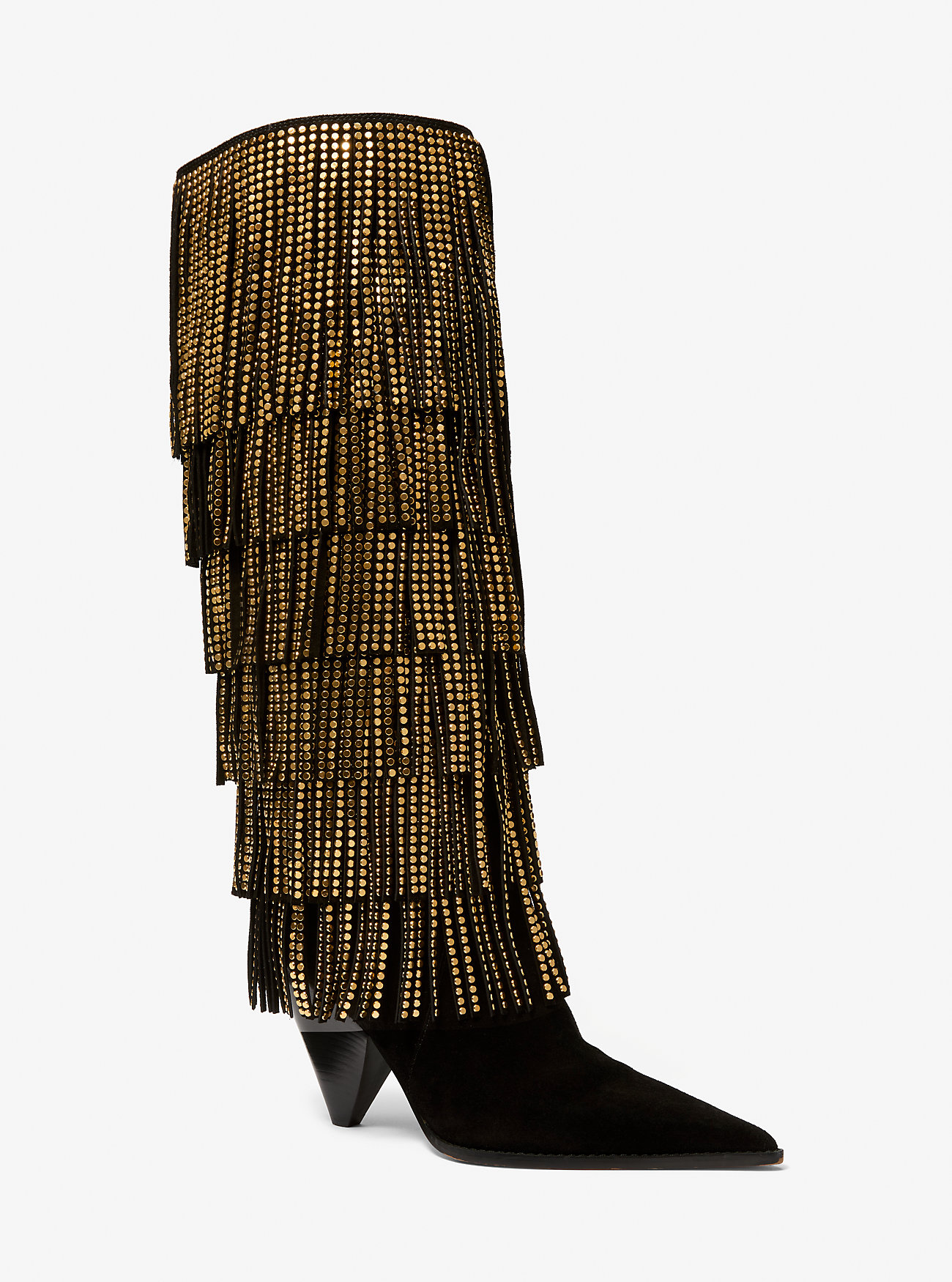 MK Jayla Embellished Suede Fringed Boot -