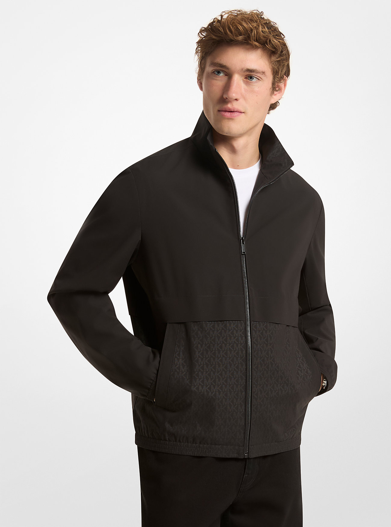 MK Logo Jacquard Windbreaker Jacket -