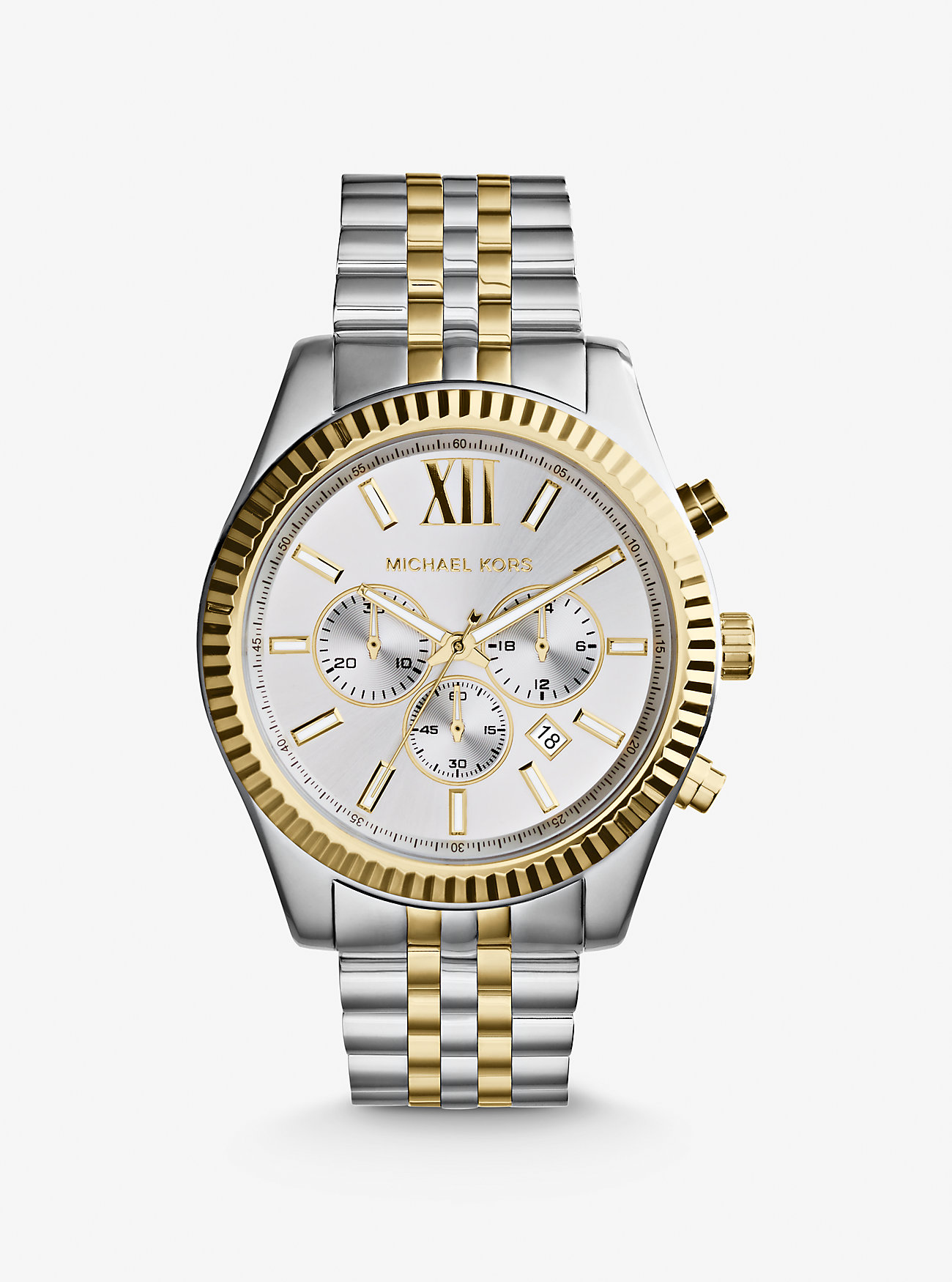 MK Oversized Lexington Two-Tone Watch -