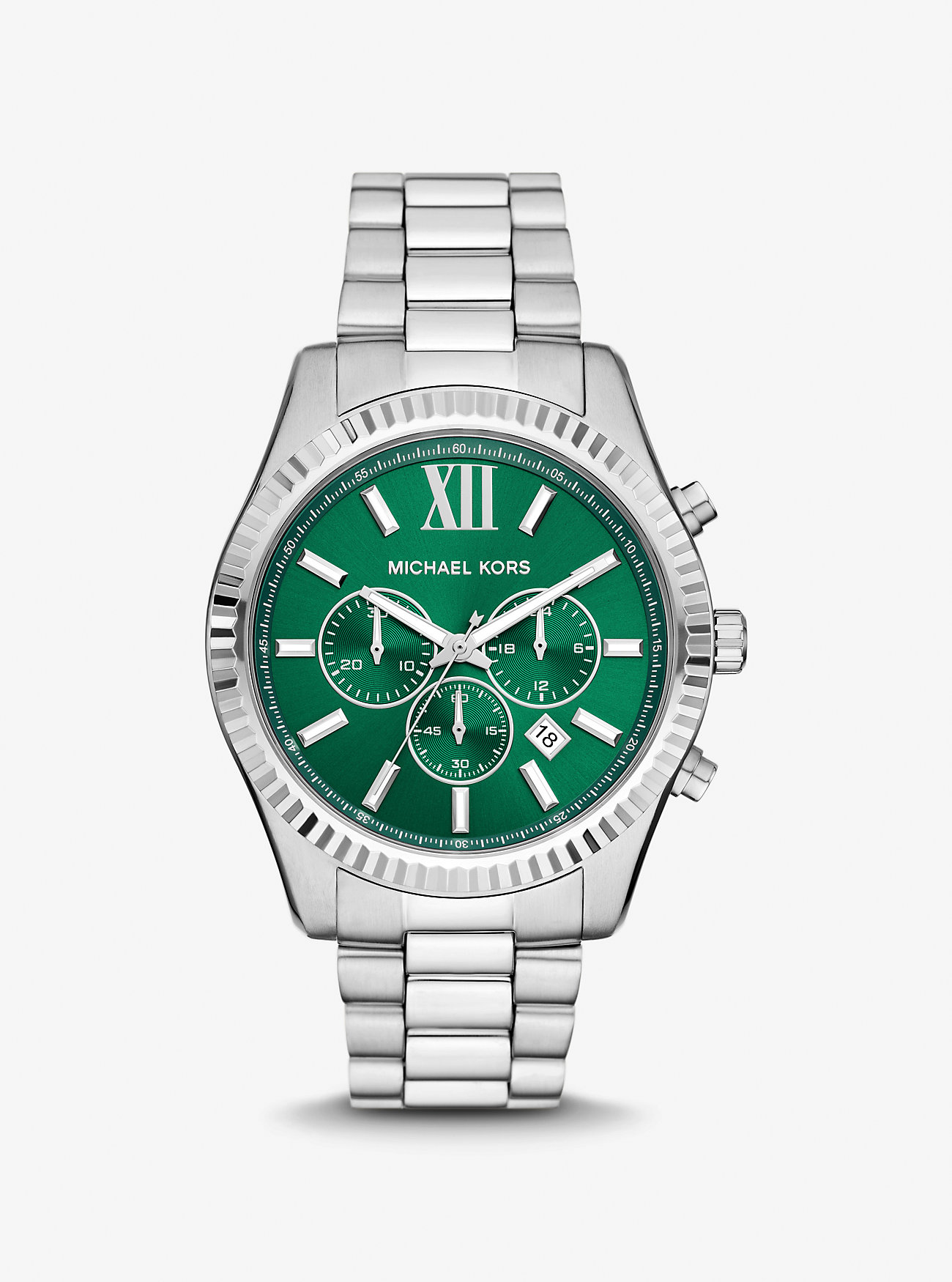 MK Oversized Lexington Silver-Tone Watch -