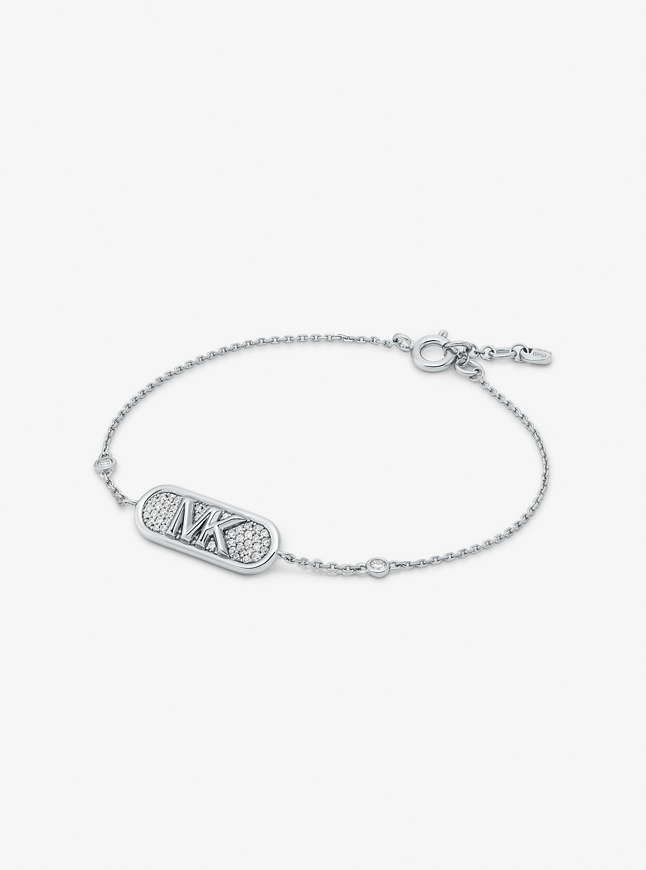 MK Pavé Precious Metal-Plated and Sterling Silver Empire Logo Bracelet -