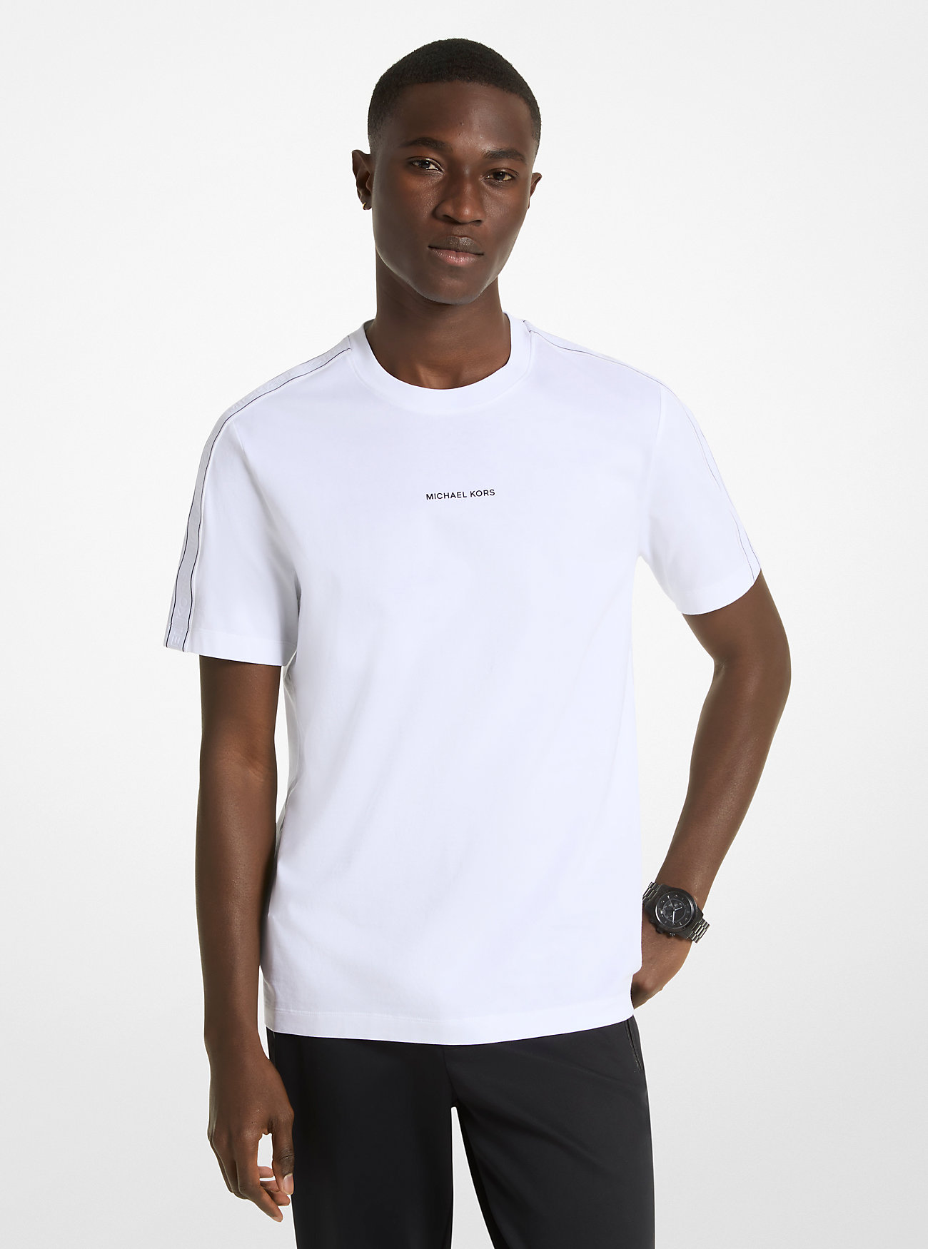 MK Logo Tape Cotton T-Shirt -