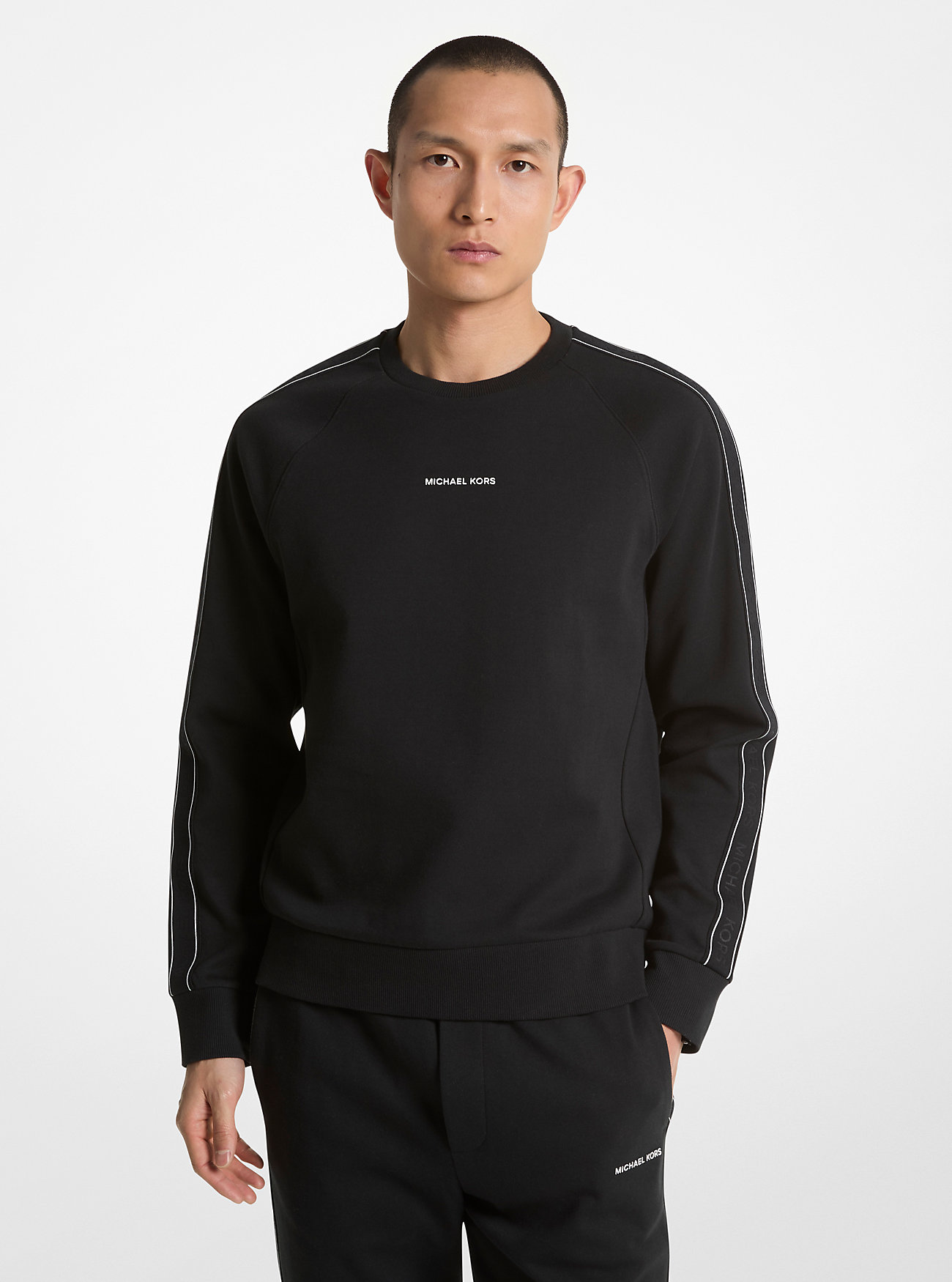 MK Logo Tape Cotton Blend Sweatshirt -