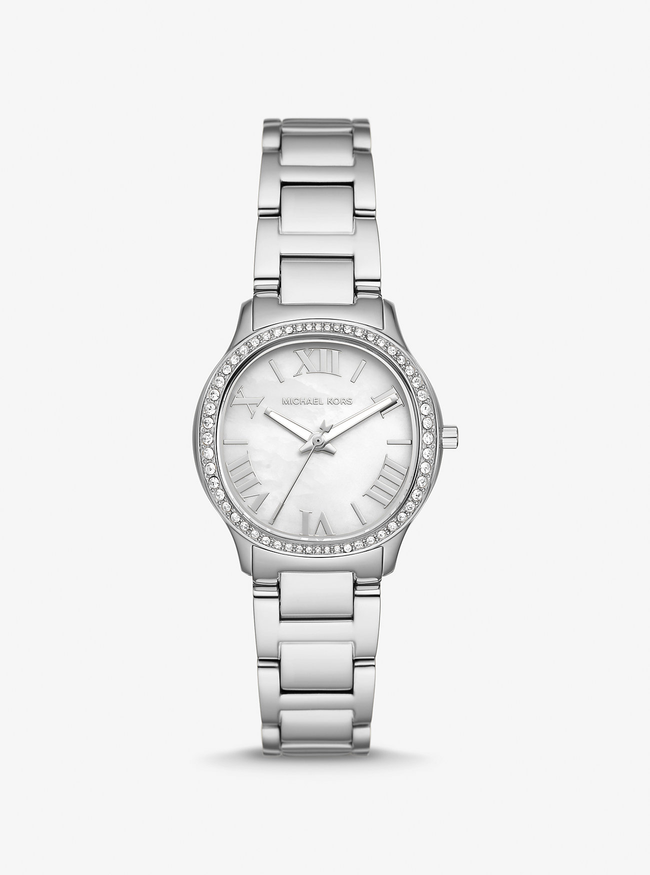 MK Mini Sage Pavé Silver-Tone Watch -