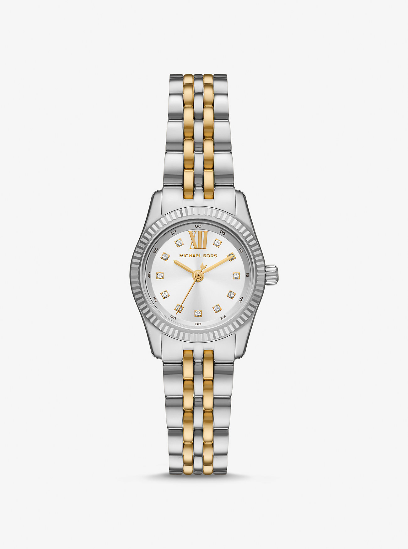 MK Petite Lexington Pavé Two-Tone Watch -
